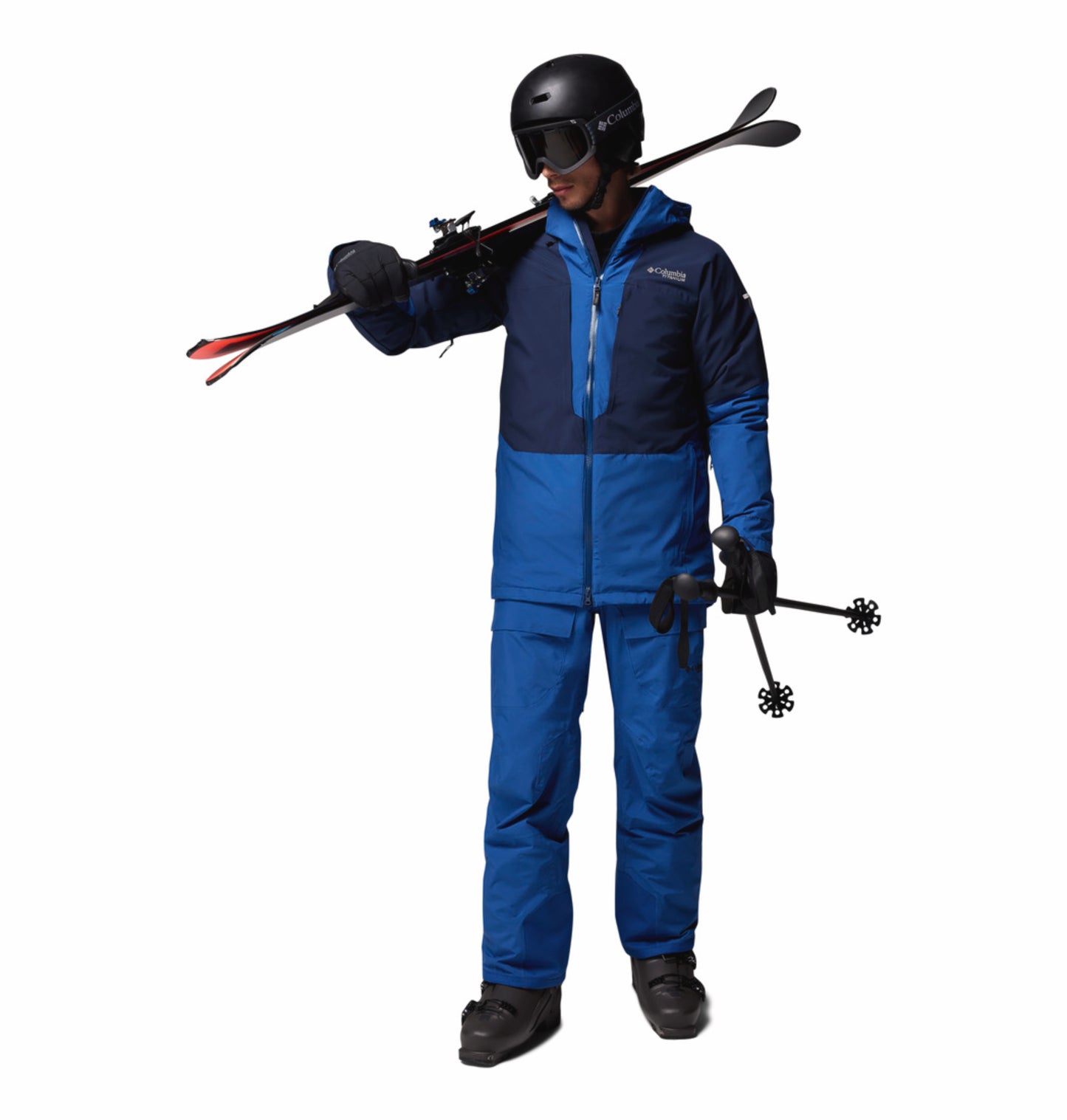 Columbia Men Navy Blue Omni-Heat Inifnity Winter District II Hooded Interchange Jacket