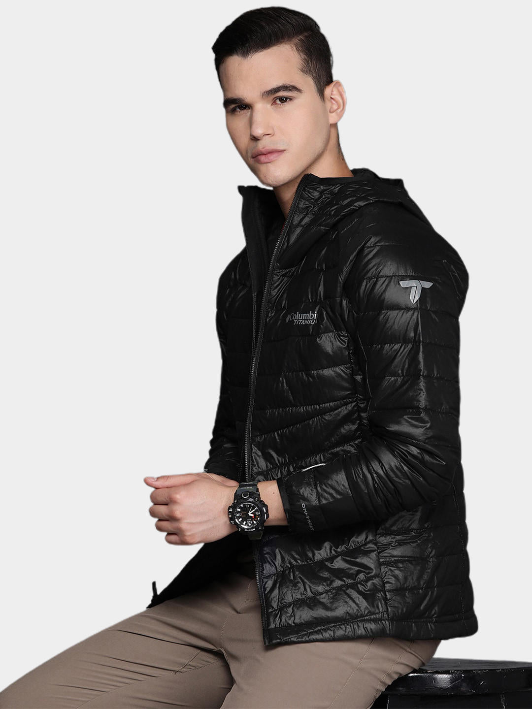 Columbia Men Black Platinum Peak Hooded Jacket