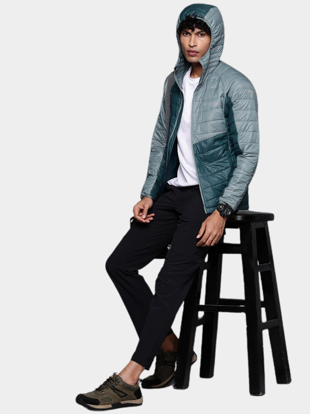 Columbia Men Navy Blue Platinum Peak Hooded Jacket