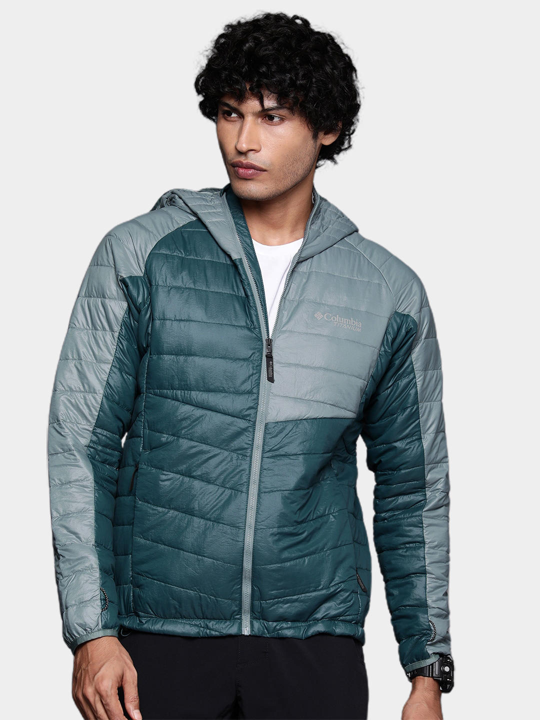 Columbia Men Navy Blue Platinum Peak Hooded Jacket