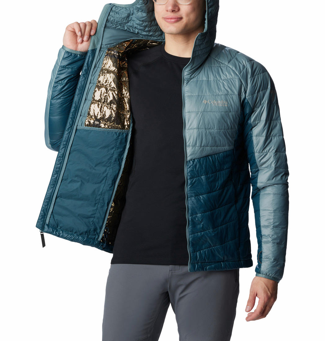Columbia Men Navy Blue Platinum Peak Hooded Jacket
