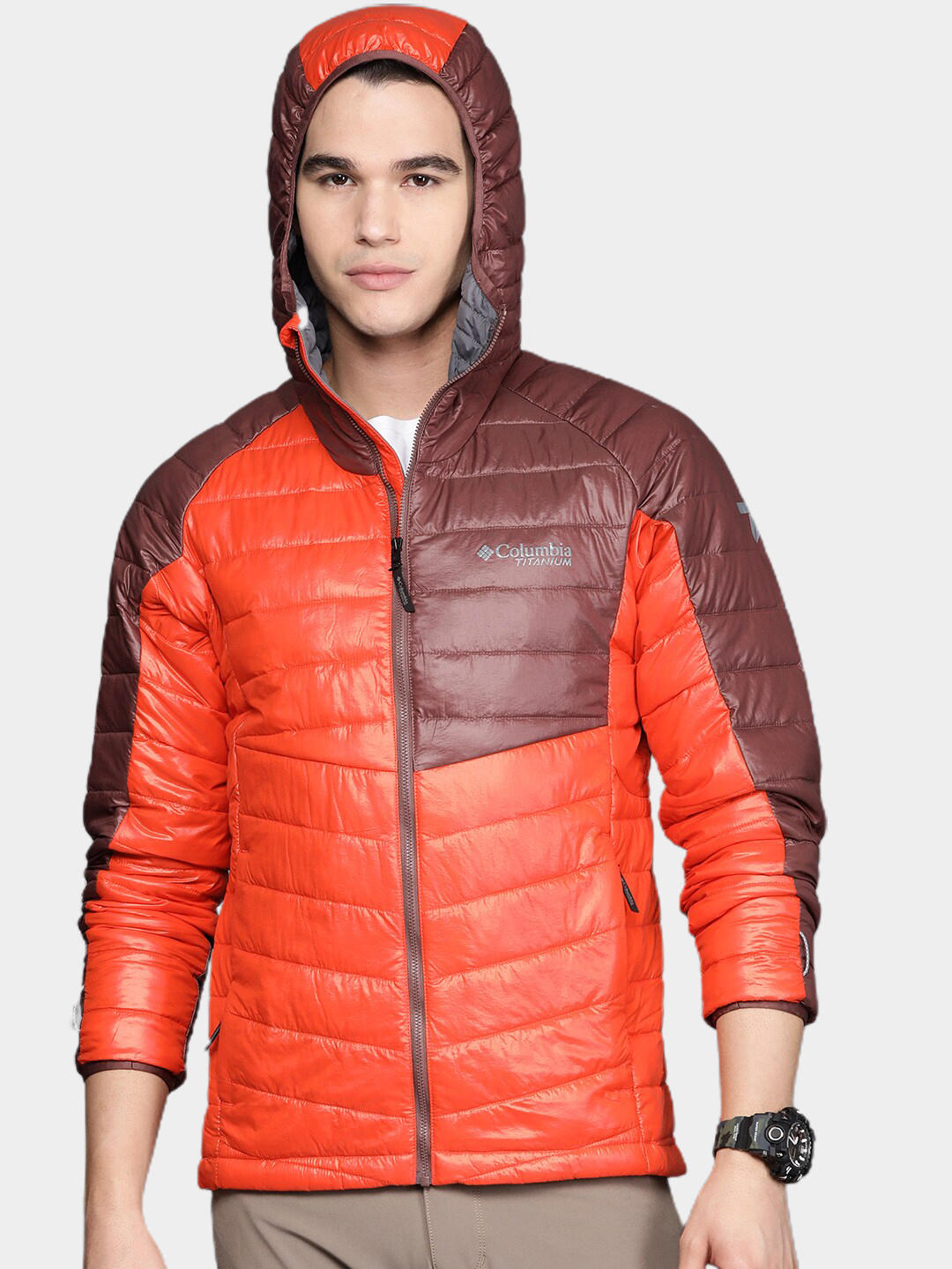 Columbia Men Orange Platinum Peak Hooded Jacket