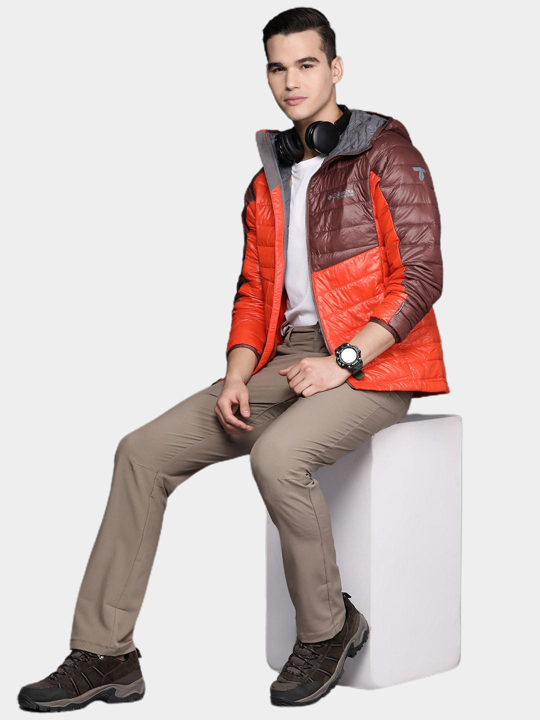 Columbia Men Orange Platinum Peak Hooded Jacket
