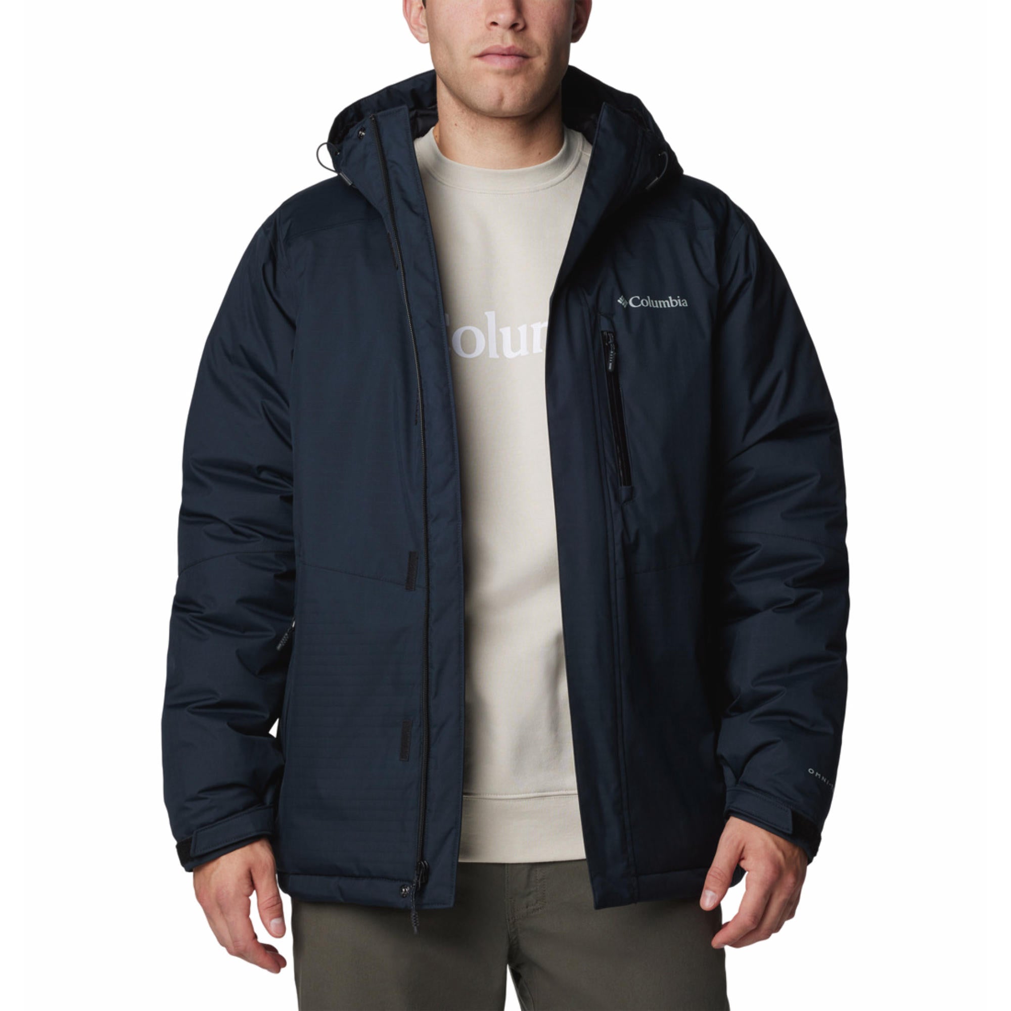 Columbia Men Black Omni-Heat Inifnity Oak Harbor II Hooded Down