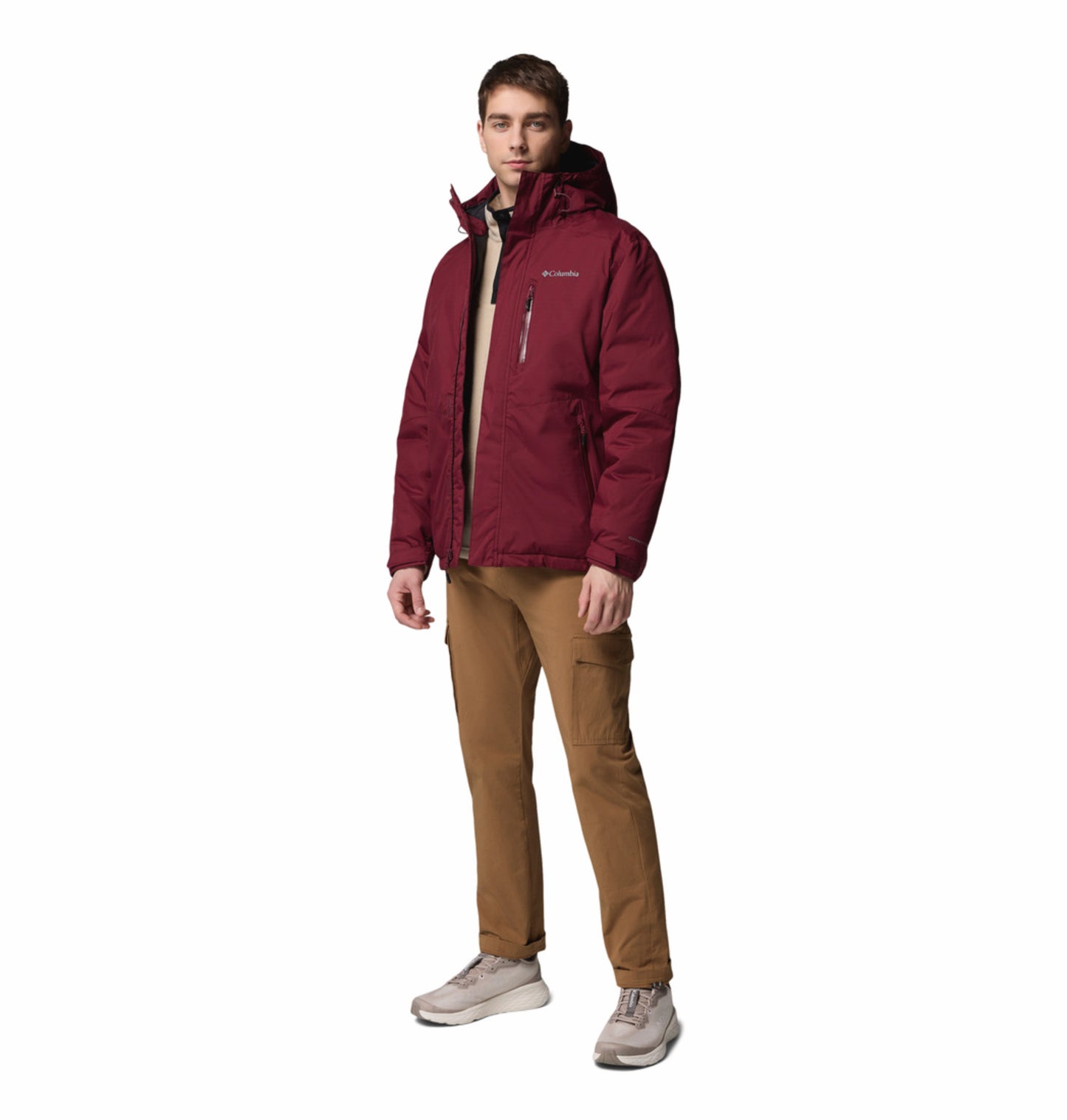 Columbia Men Maroon OmniHeat Infinity Oak Harbor II Down Jacket