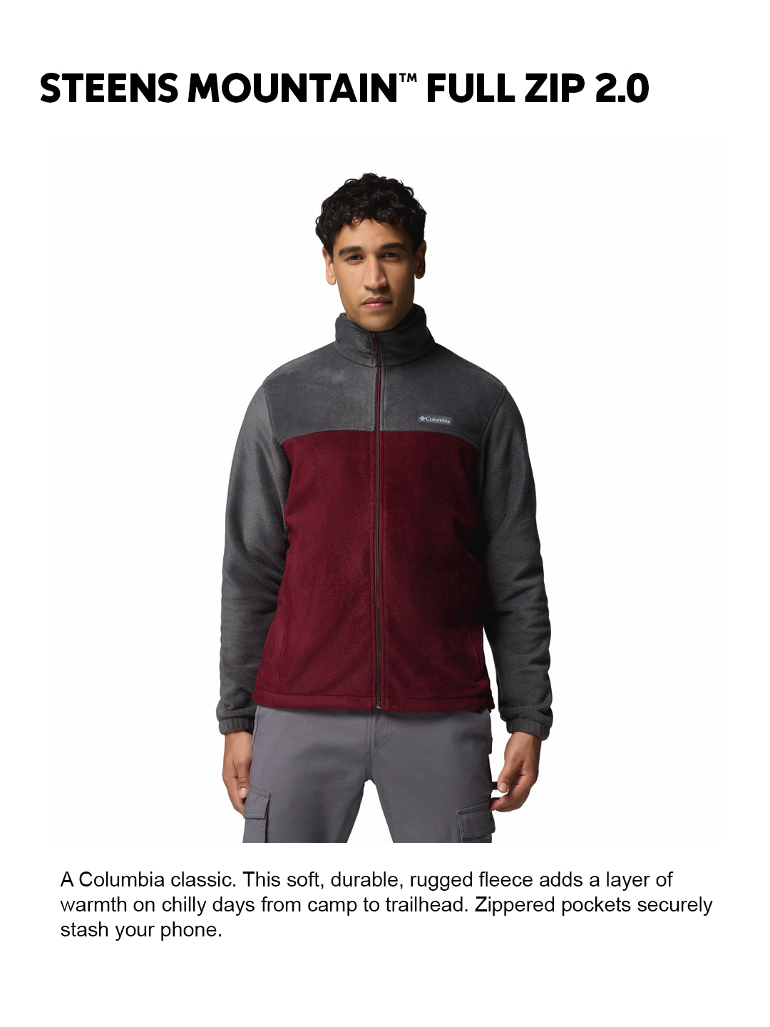 Columbia Men Grey Steens Mountain 2.0 Fleece Jacket