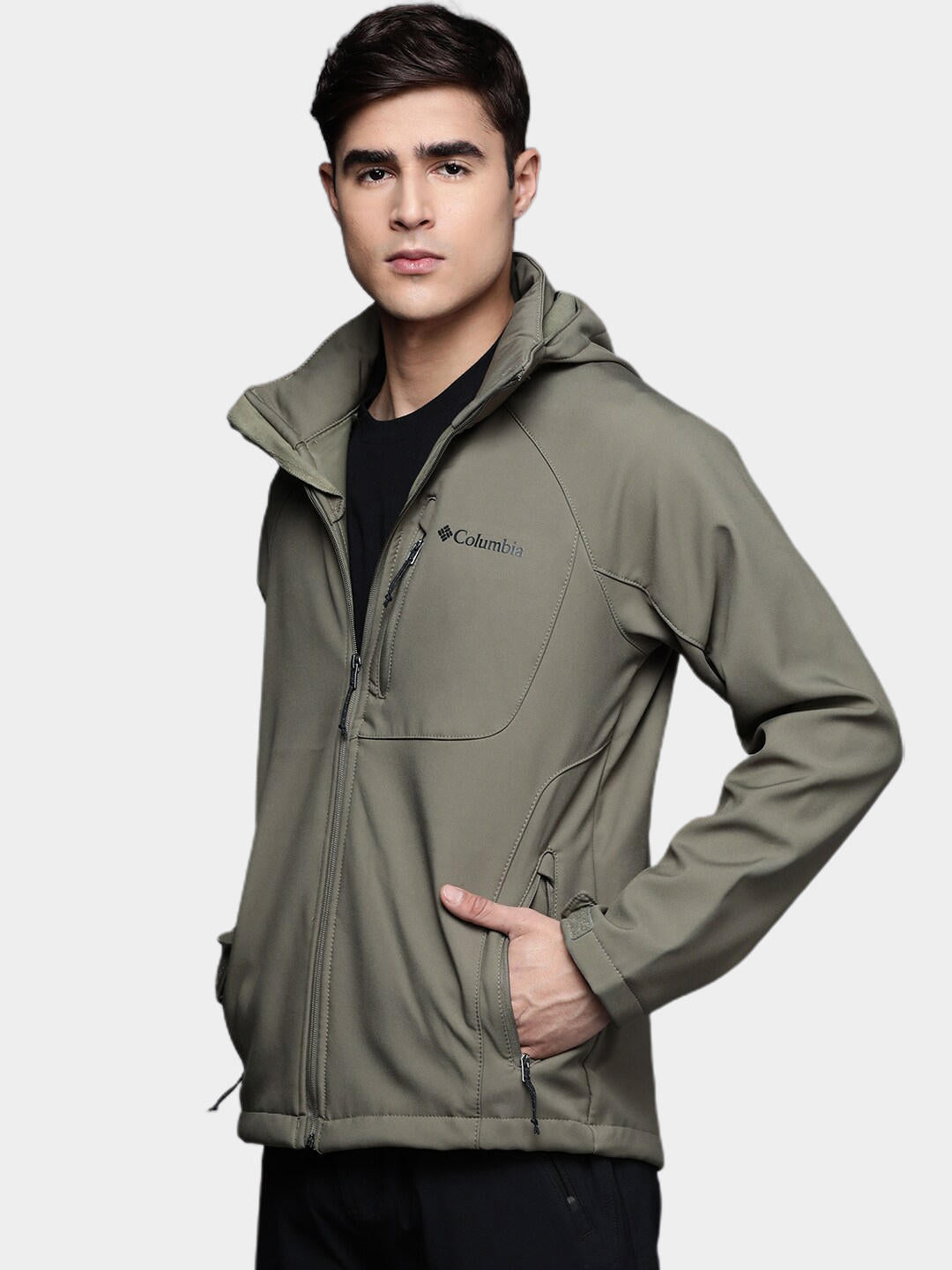 Columbia Men Olive Cascade Ridge II Soft Shell Jacket