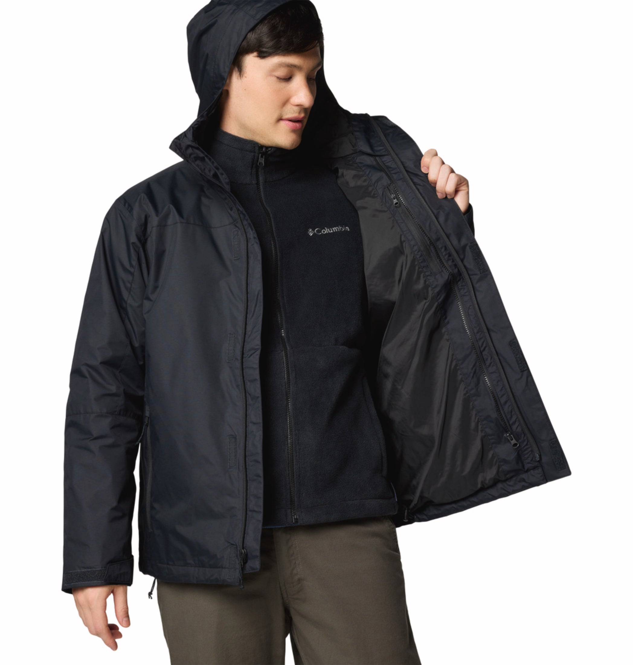 Columbia Men Black Omni-Tech Tunnel Falls II Hooded Interchange