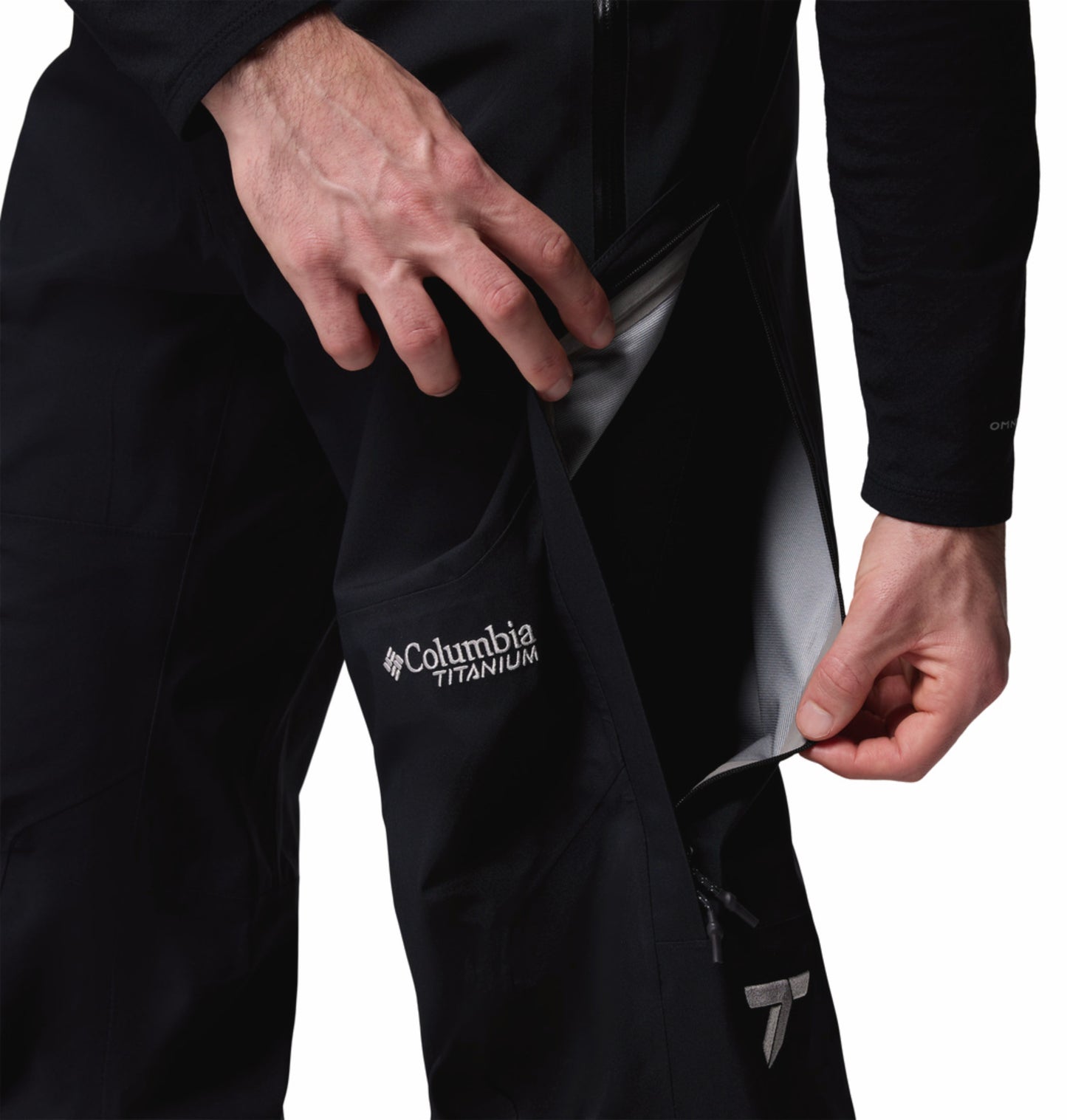 Columbia Men Black Omni-Tech Platinum Peak II 3L Rain Pant (Waterproof)