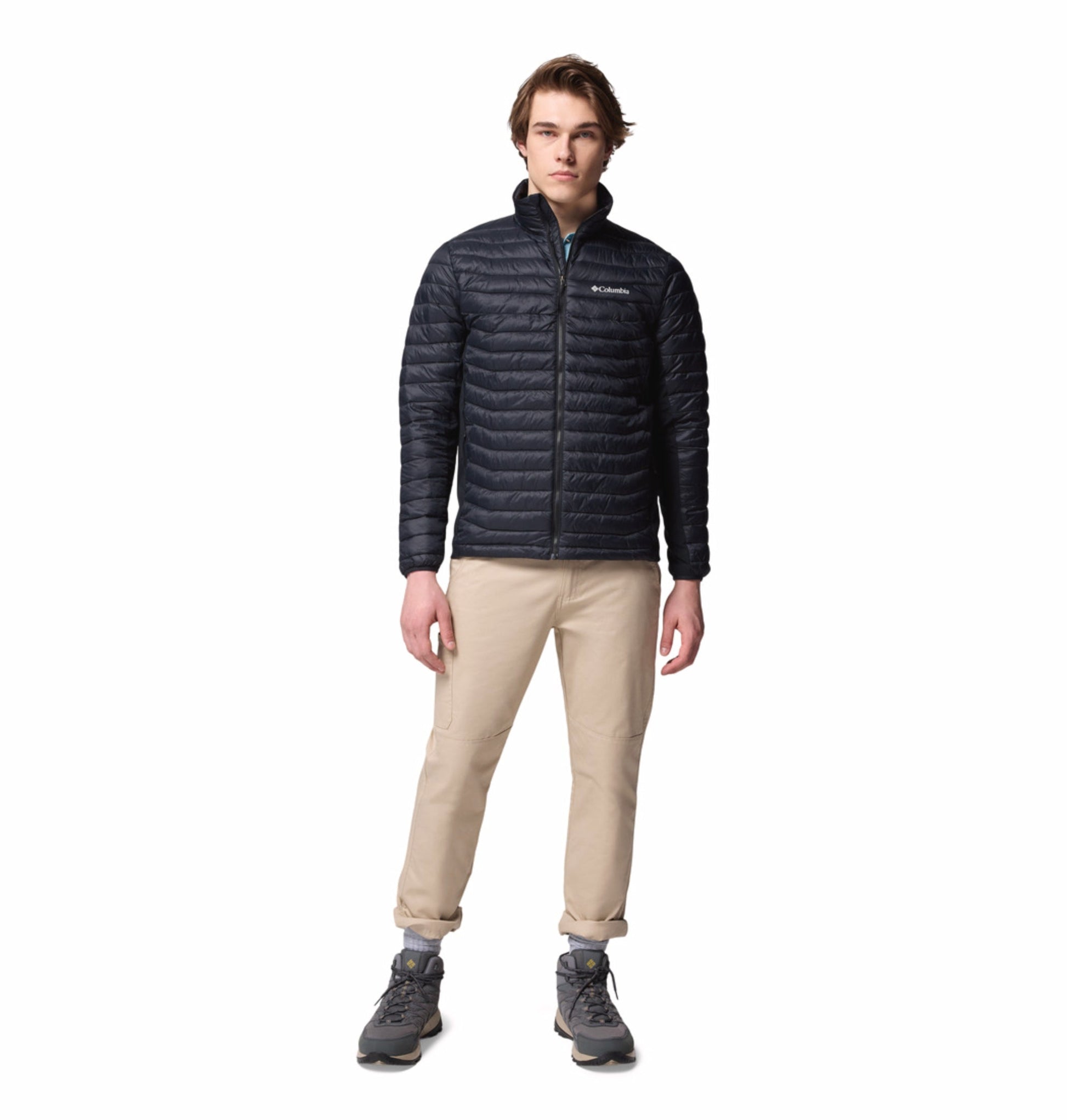 men black omni shield powder pass hybrid down jacket