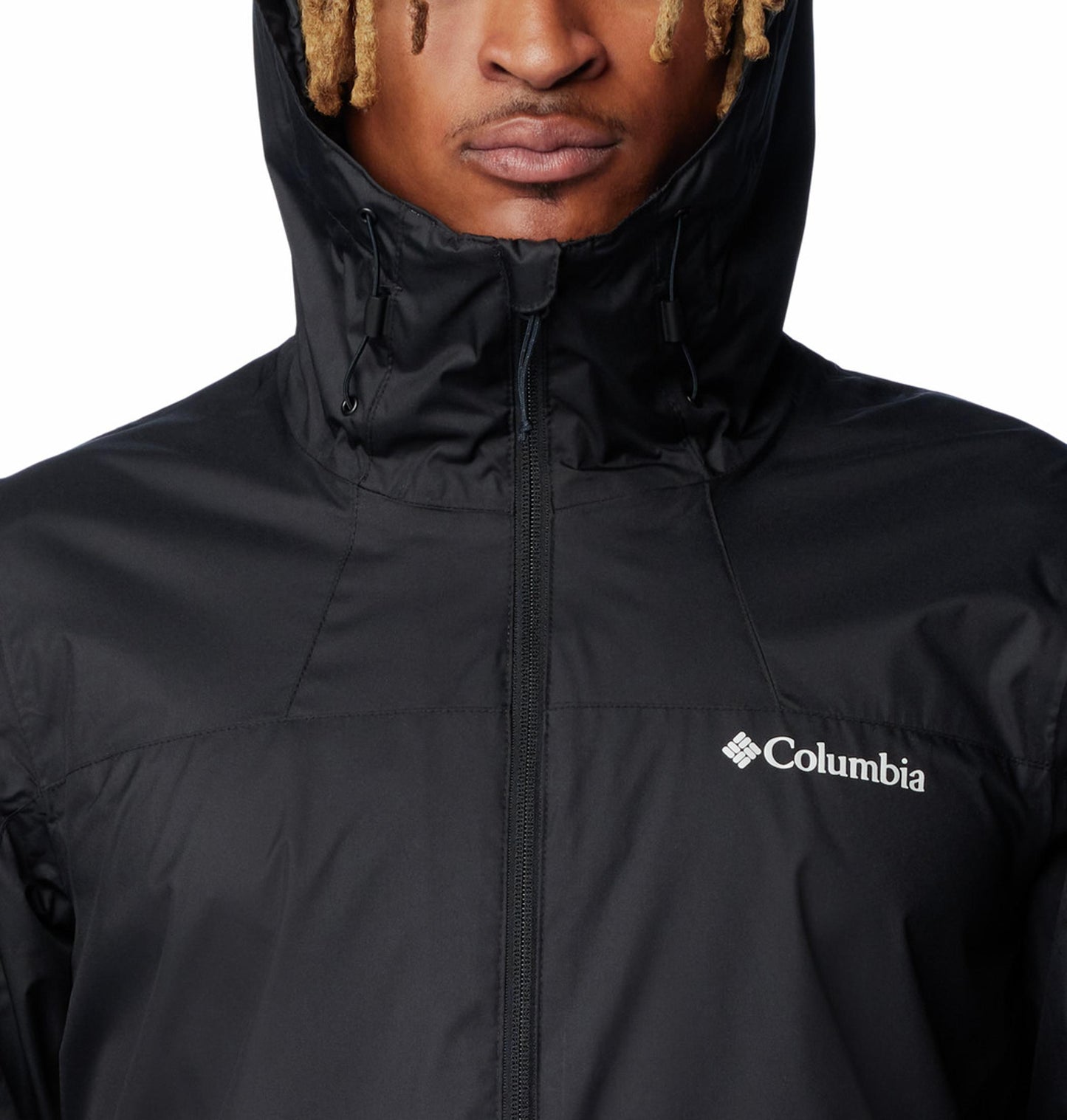 A Men Wearing Columbia Men Black Inner Limits III Jacket Waterproof