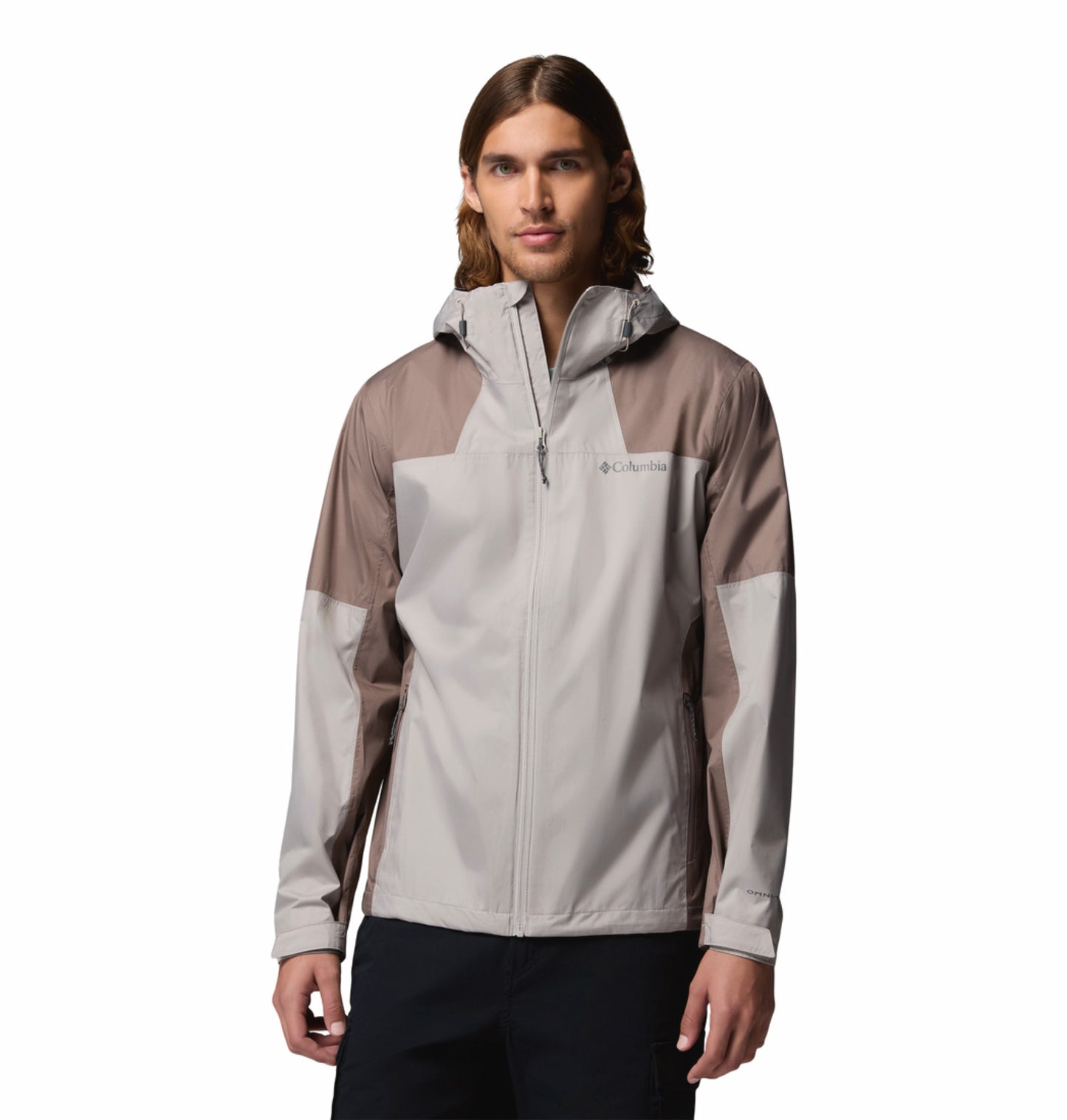 Columbia Men Light Grey Omni-Tech Inner Limits III Rain Jacket