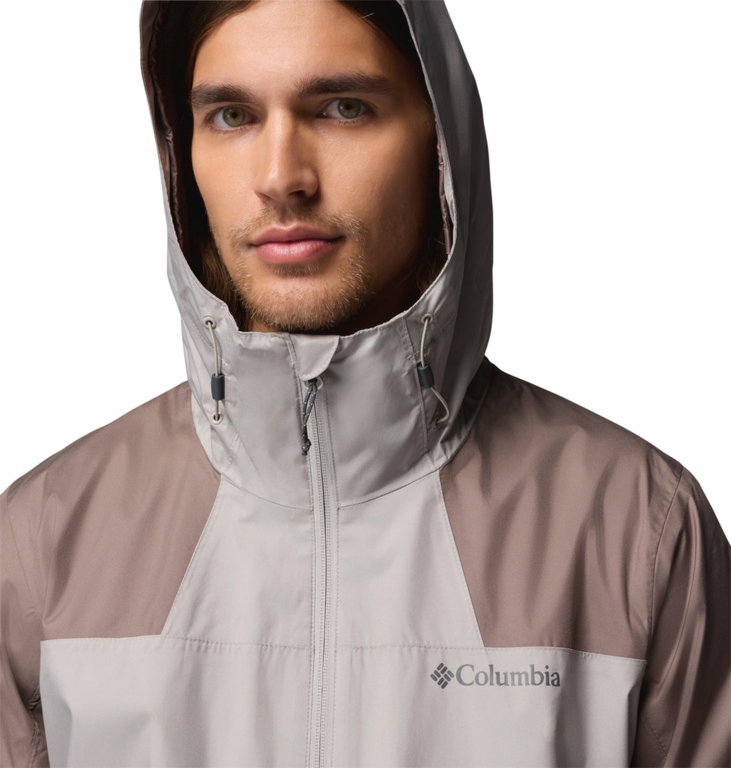 Columbia Men Light Grey Omni-Tech Inner Limits III Rain Jacket
