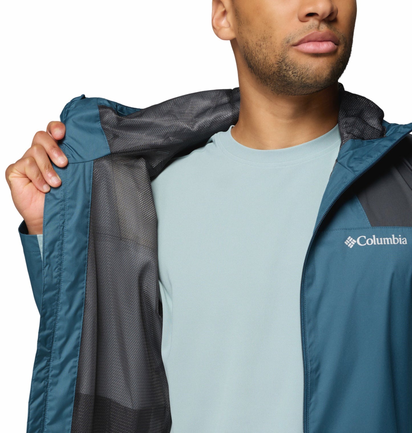 Columbia Men Blue Omni-Tech Inner Limits III Rain Jacket