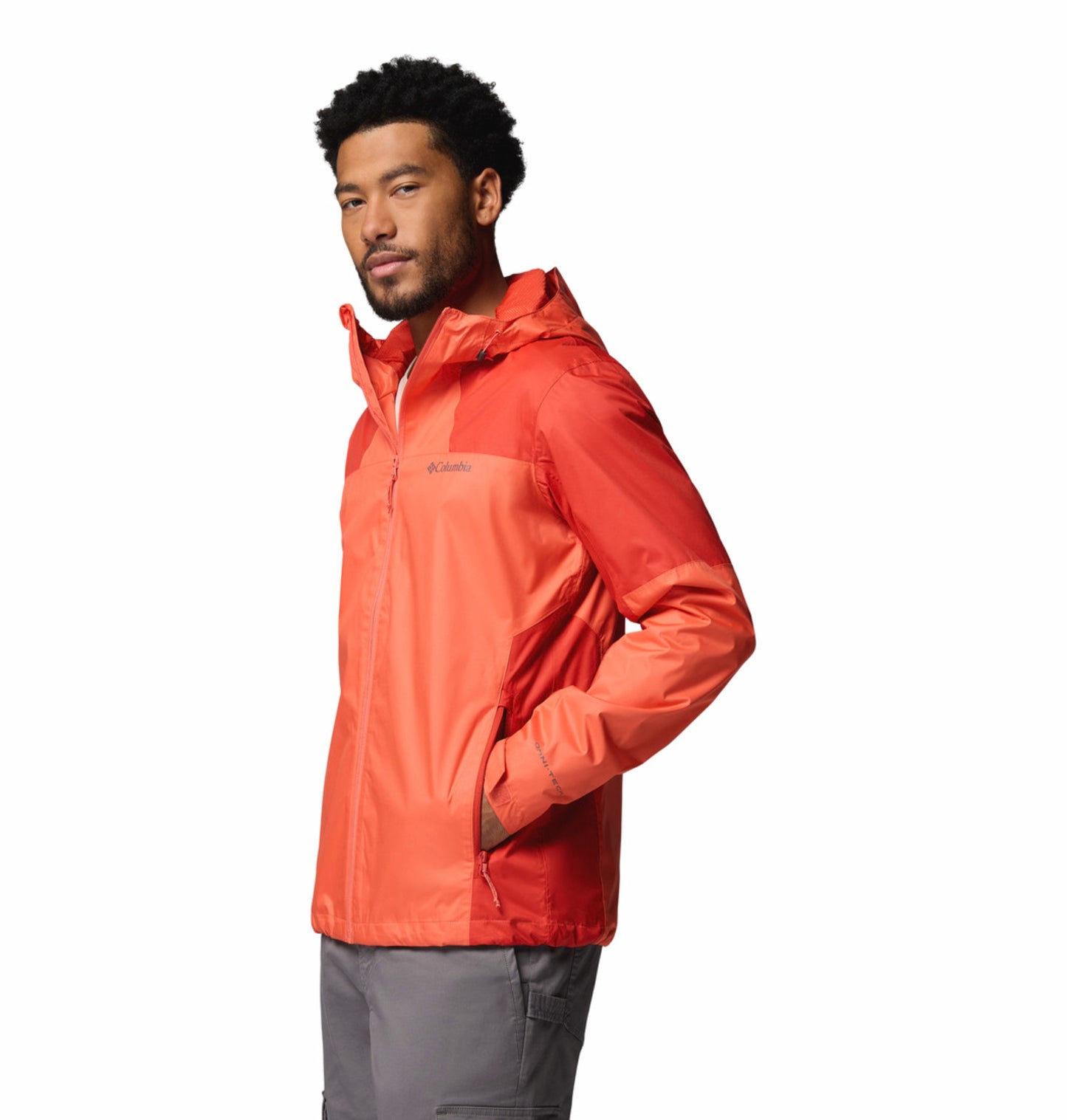 Columbia Men Orange Omni-Tech Inner Limits III Rain Jacket