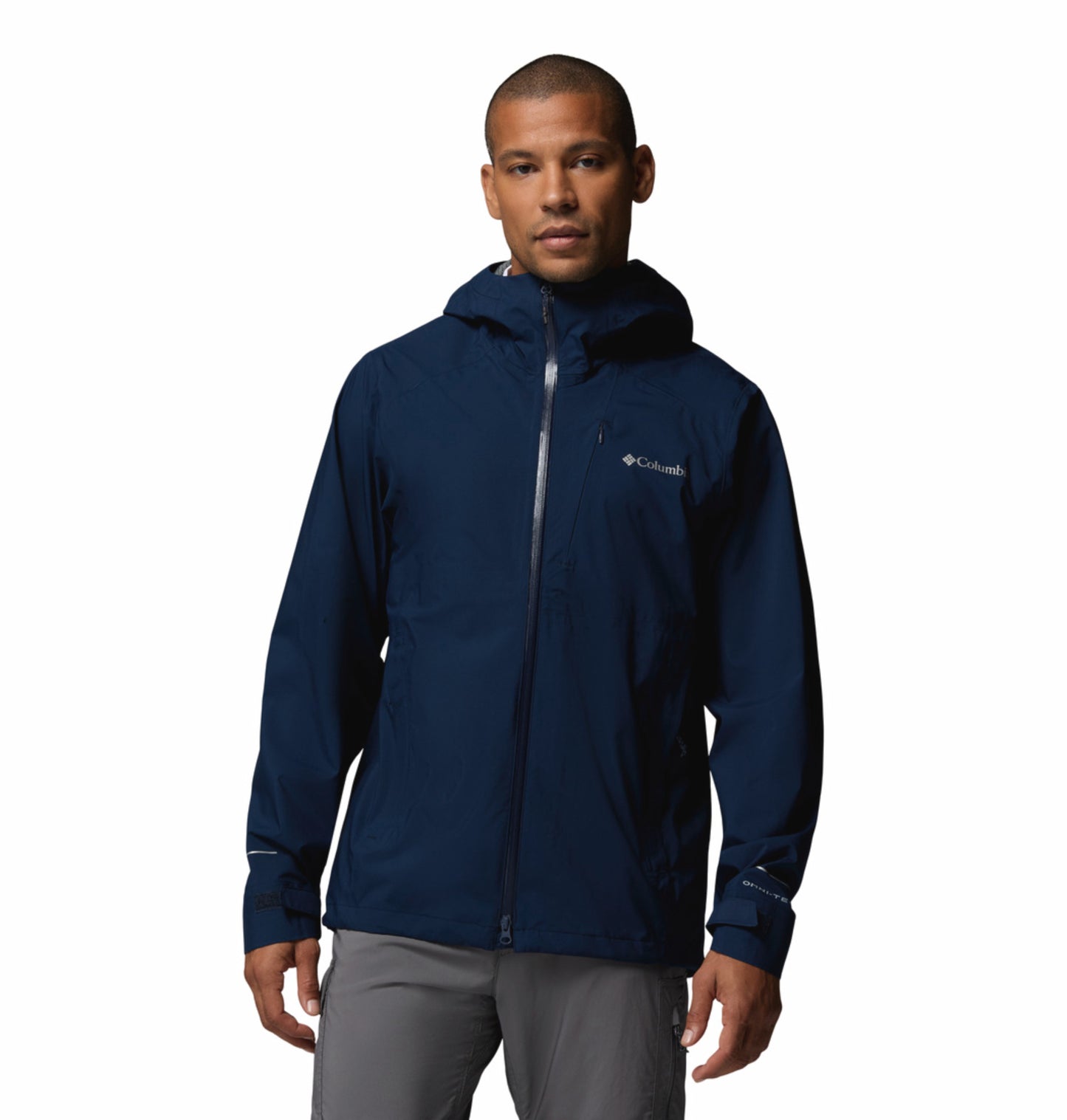 Columbia Men Navy Blue Omni-Tech Trailborne 2.5L Shell Rain Jacket