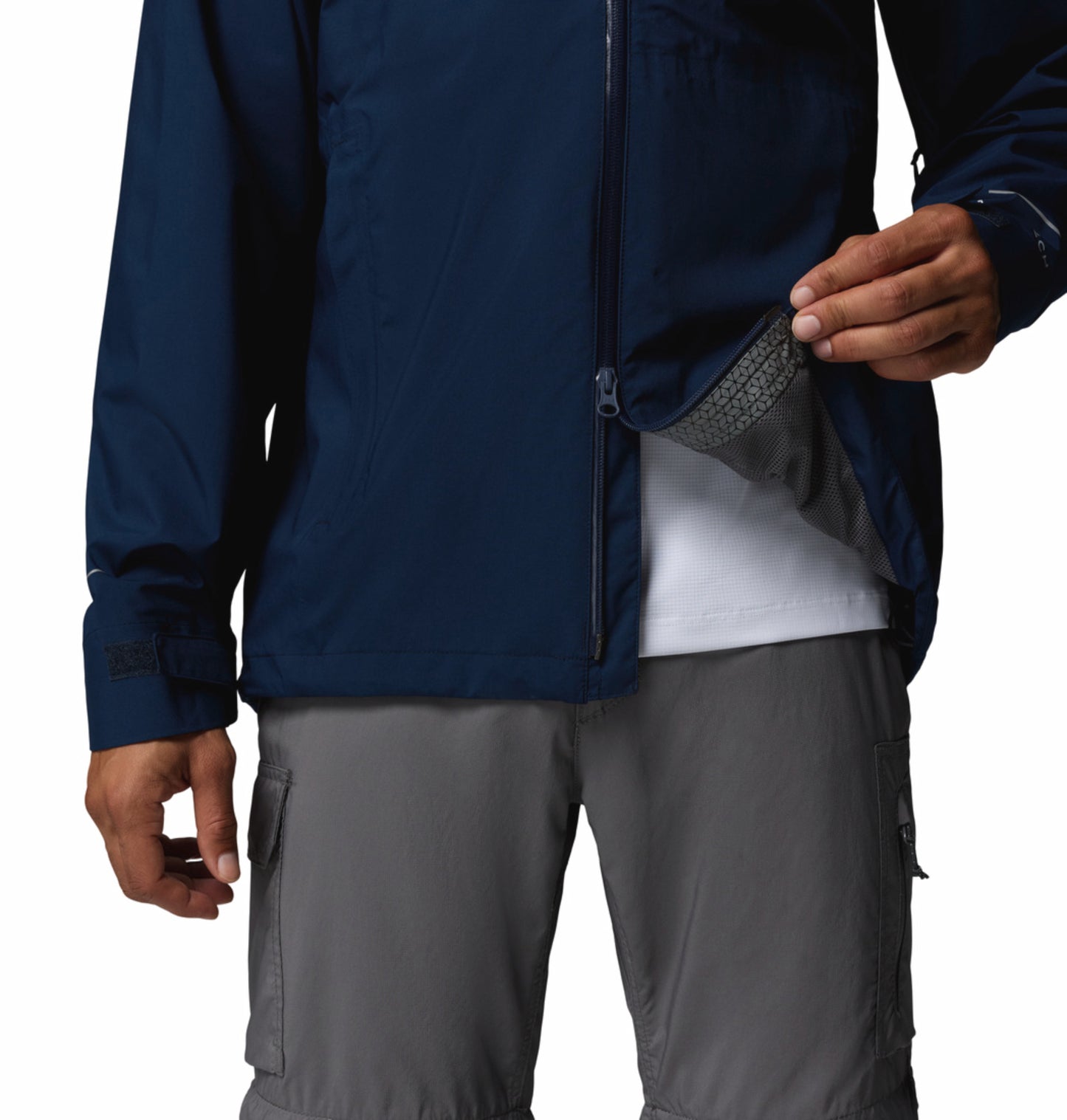 Columbia Men Navy Blue Omni-Tech Trailborne 2.5L Shell Rain Jacket