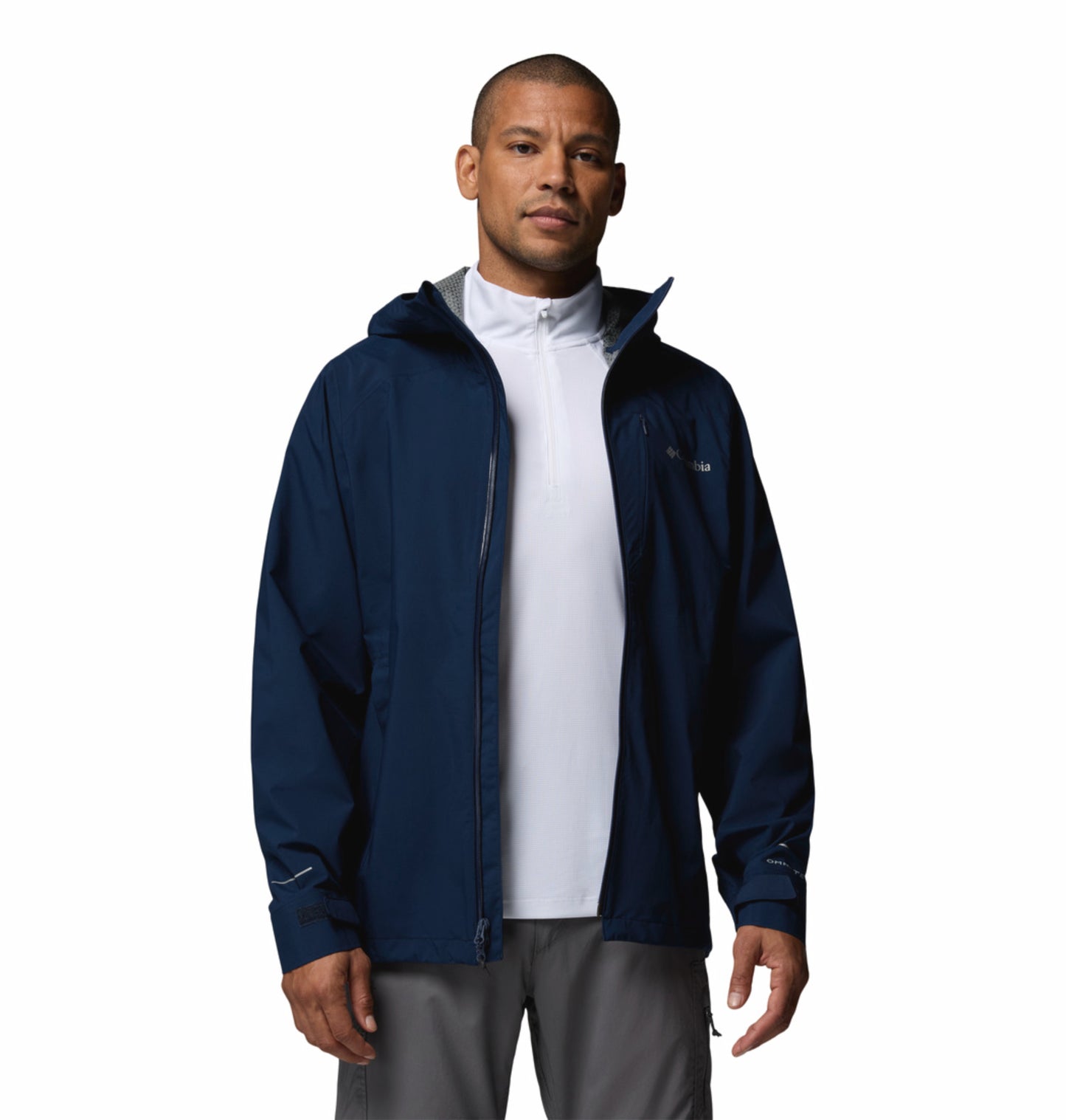 Columbia Men Navy Blue Omni-Tech Trailborne 2.5L Shell Rain Jacket