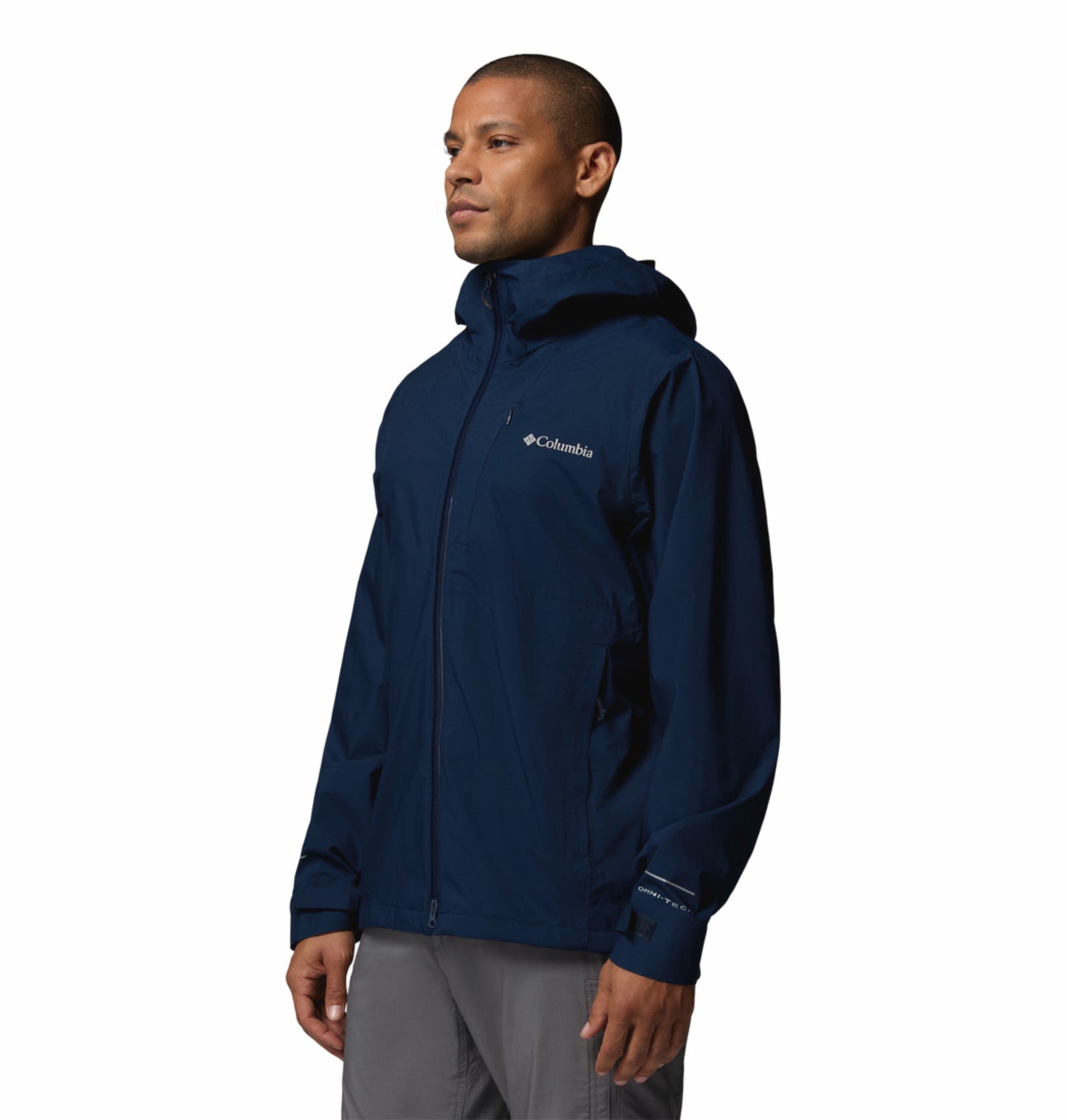 Columbia Men Navy Blue Omni-Tech Trailborne 2.5L Shell Rain Jacket