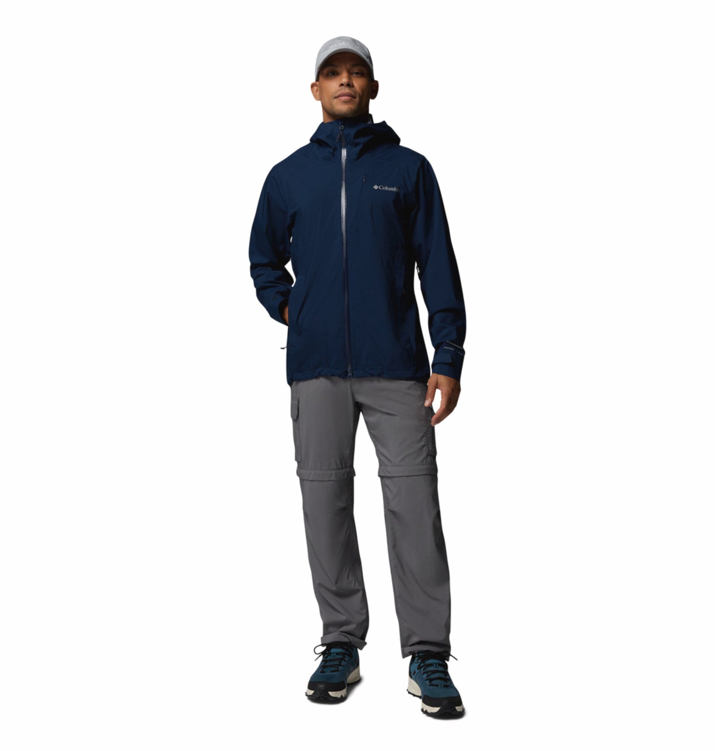 Columbia Men Navy Blue Omni-Tech Trailborne 2.5L Shell Rain Jacket
