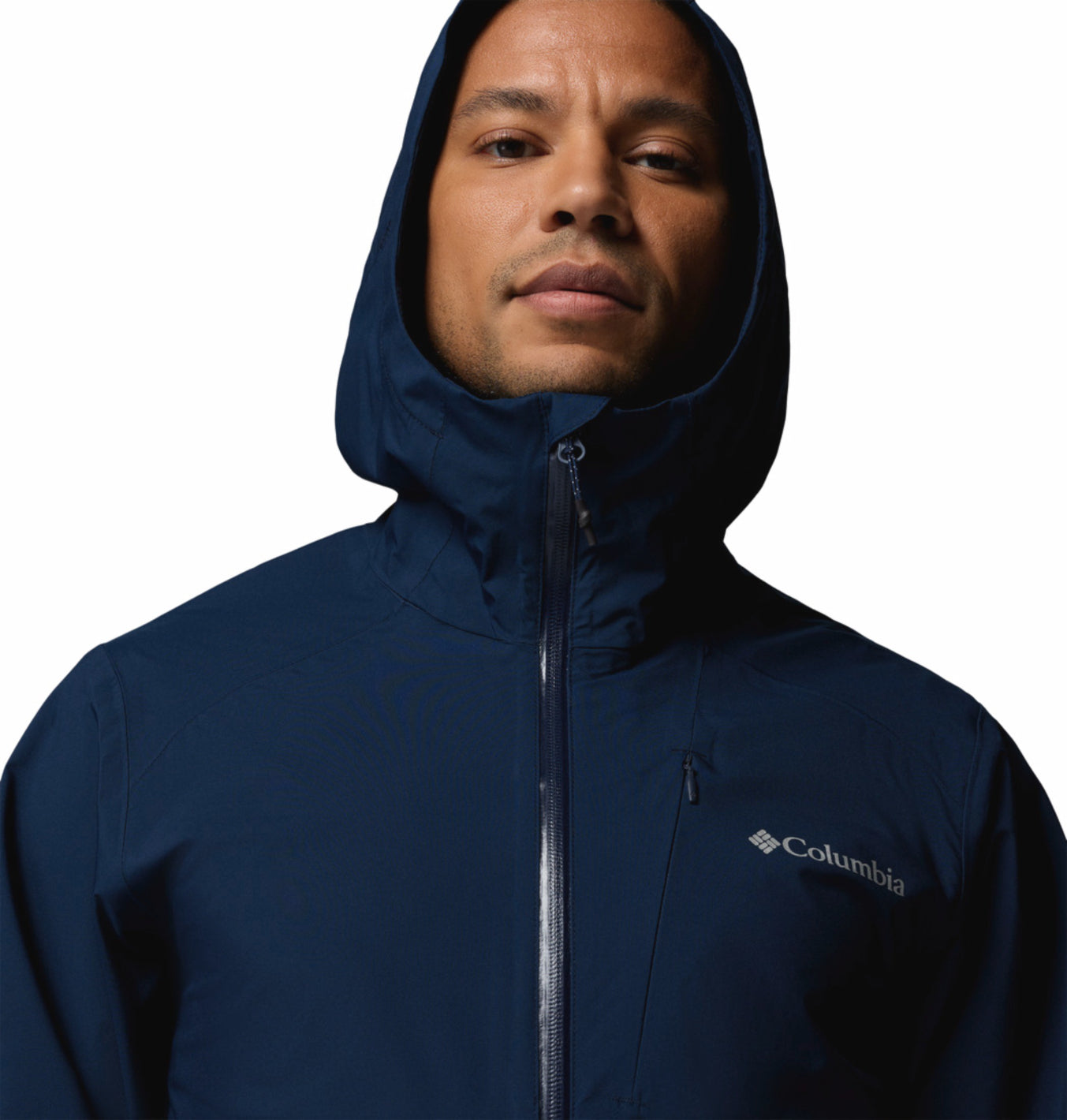 Columbia Men Navy Blue Omni-Tech Trailborne 2.5L Shell Rain Jacket
