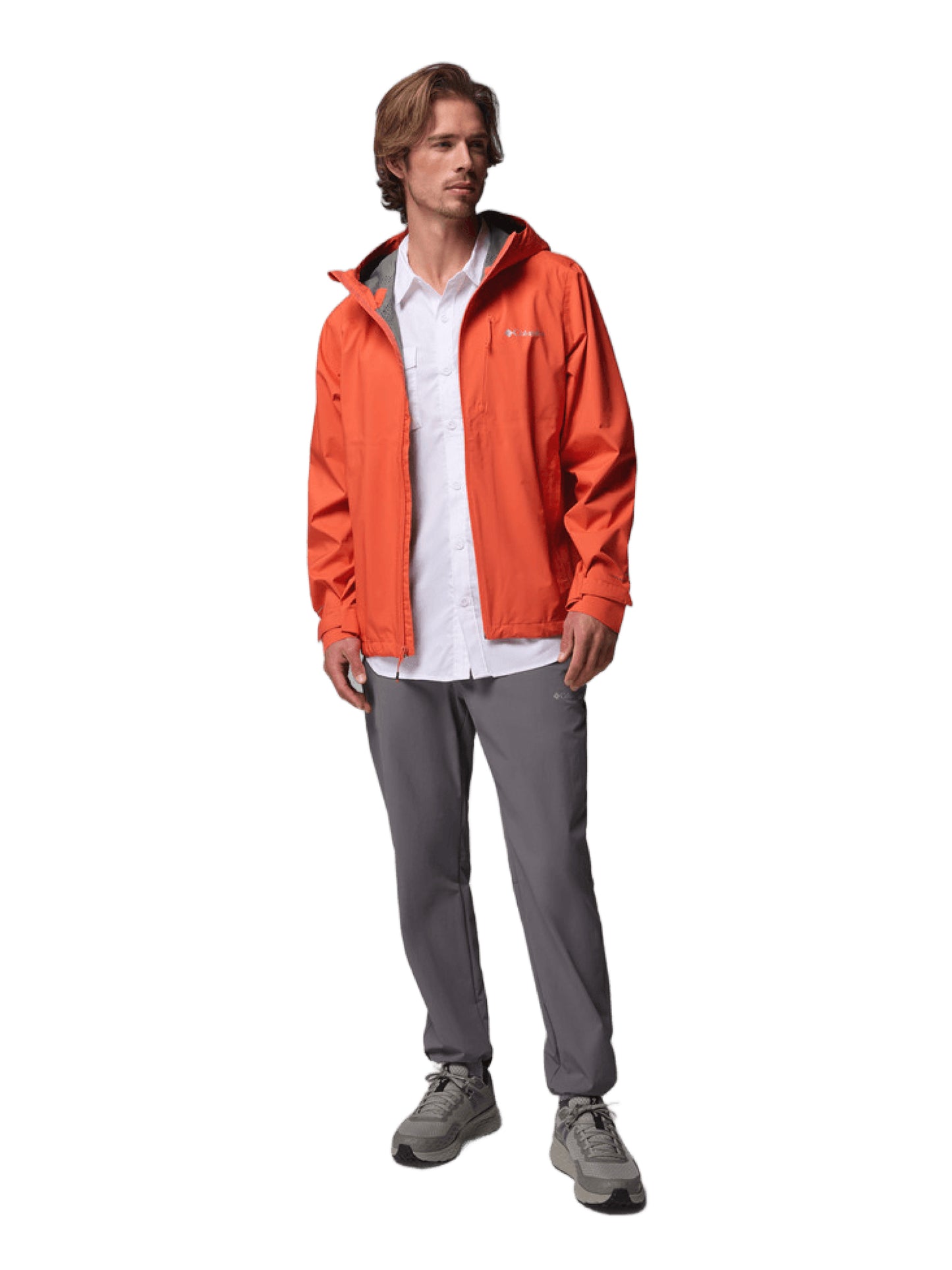 Columbia Men's Orange Omni-Tech Trailborne Waterproof Rain Jacket