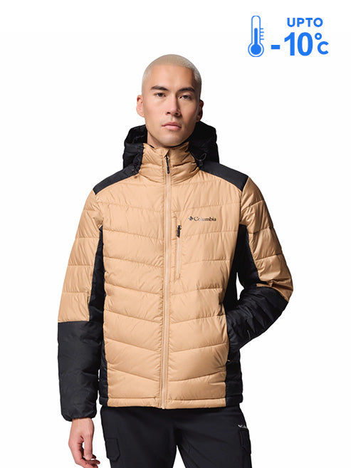 Columbia Men Brown Omni-Heat Inifnity Labyrinth Loop II Hooded Down Jacket