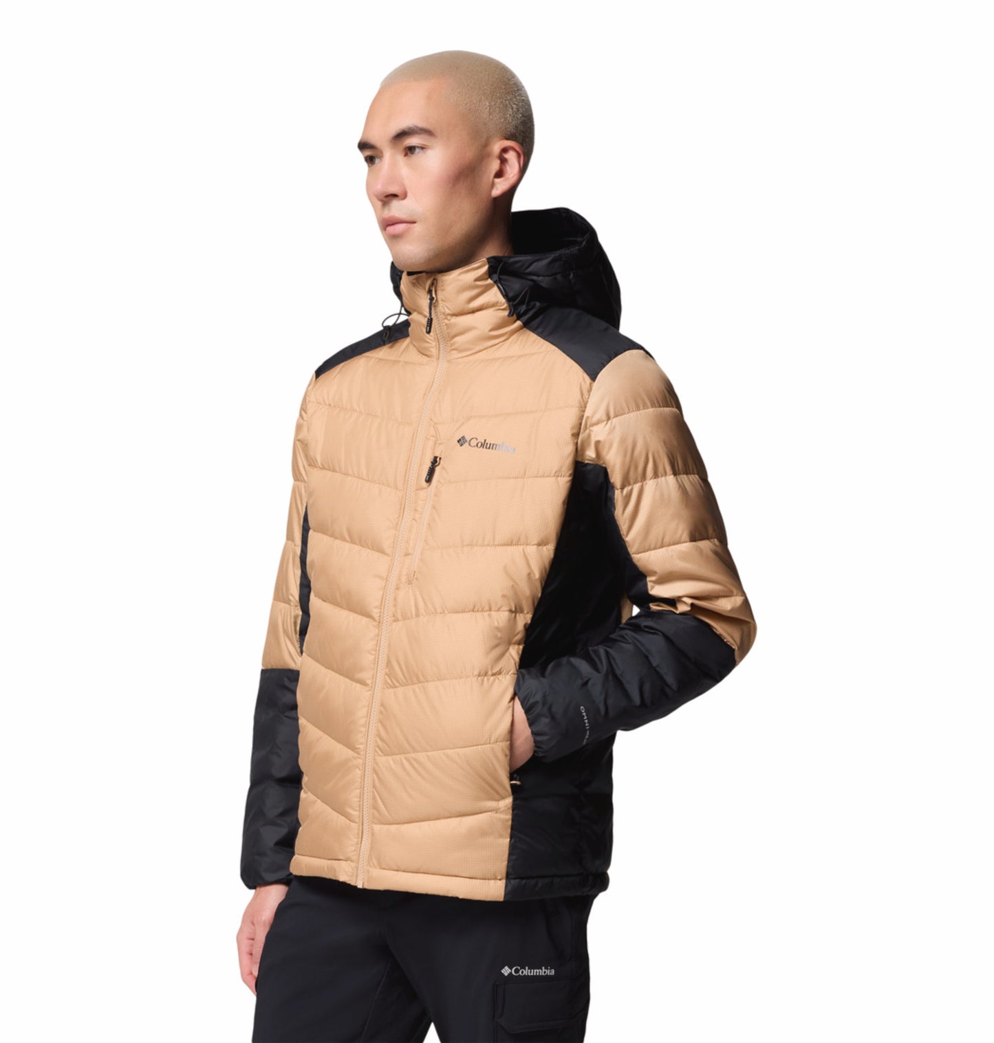Columbia Men Beige OmniHeat Infinity Labyrinth Loop II Down Jacket
