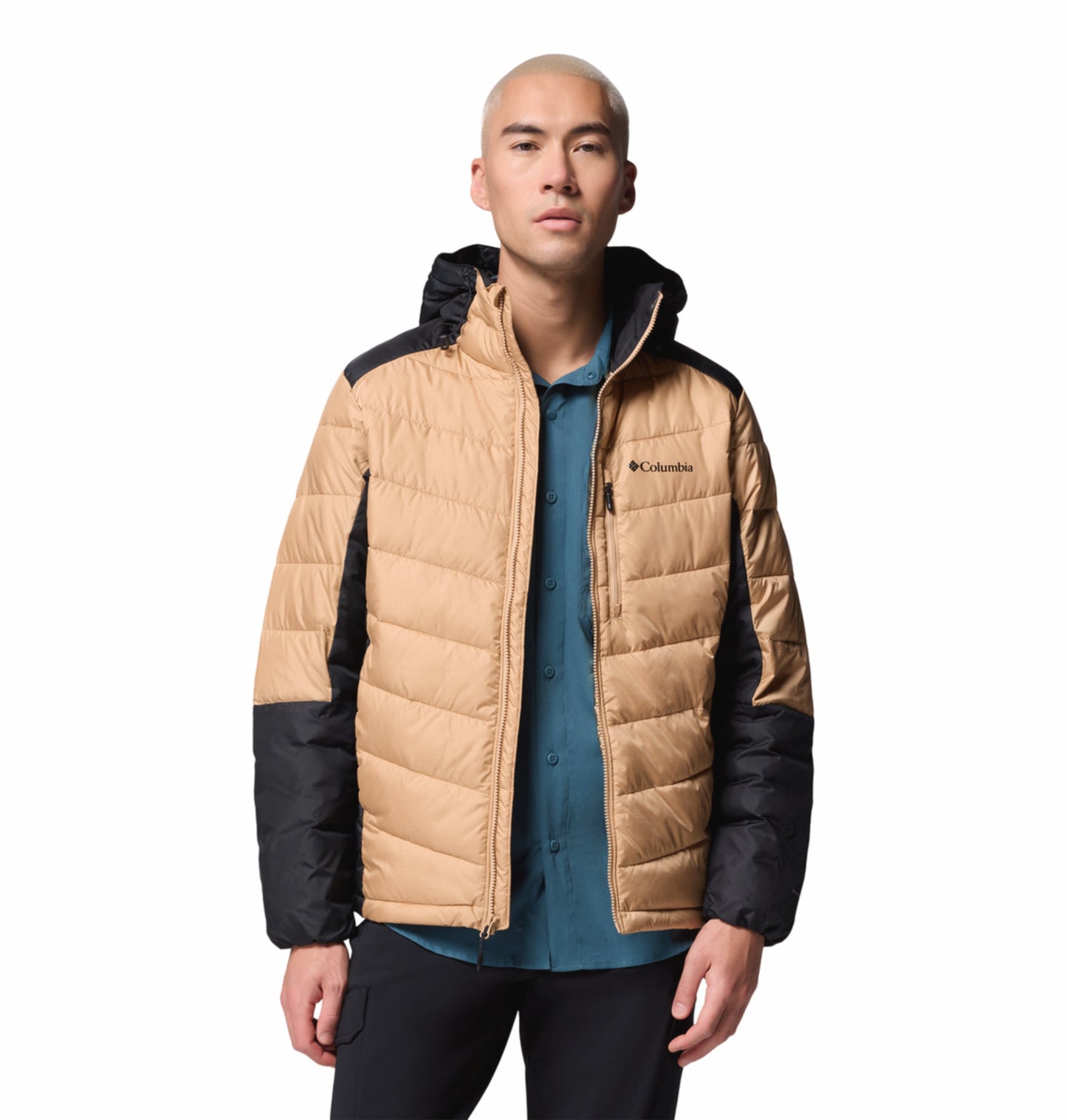 Columbia Men Beige OmniHeat Infinity Labyrinth Loop II Down Jacket