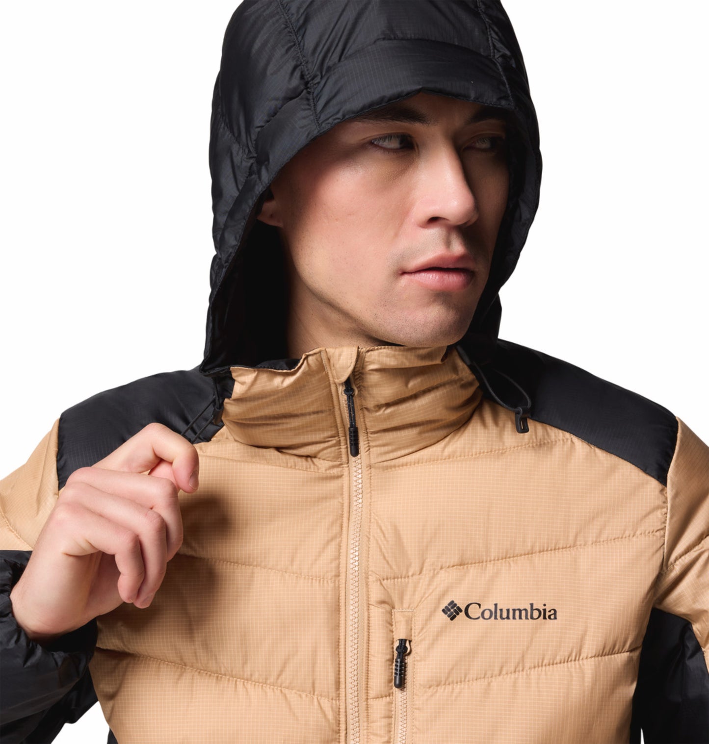 Columbia Men Beige OmniHeat Infinity Labyrinth Loop II Down Jacket