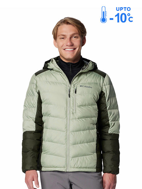 Columbia Men Green Omni-Heat Inifnity Labyrinth Loop II Hooded Down Jacket
