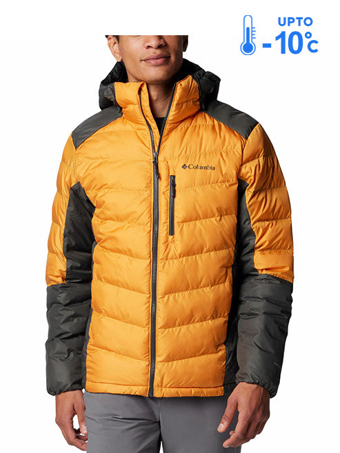 Columbia Men Orange Omni-Heat Inifnity Labyrinth Loop II Hooded Down Jacket