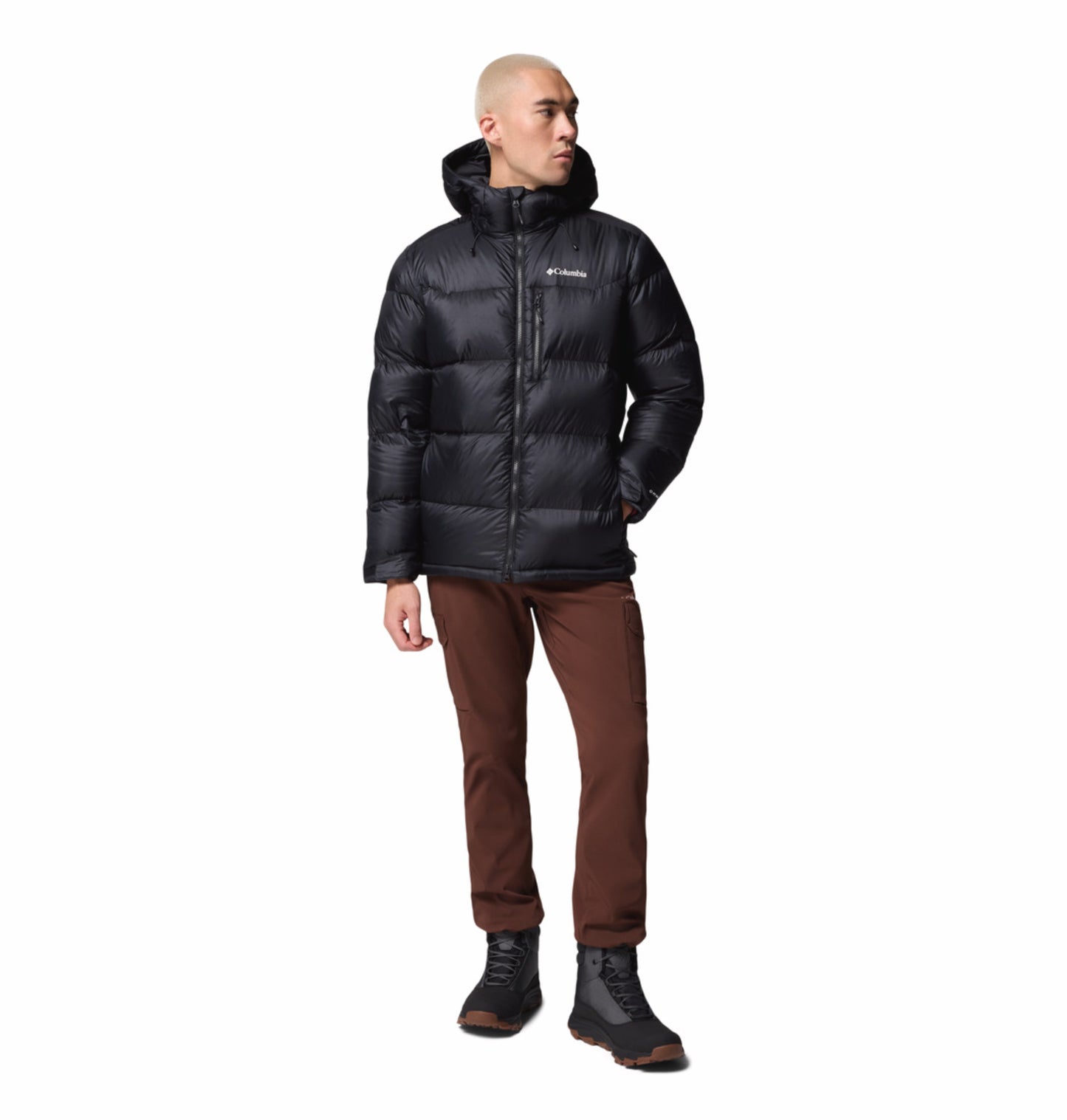 Columbia Men Black Omni-Heat Inifnity Cloudview Hooded Down Jacket