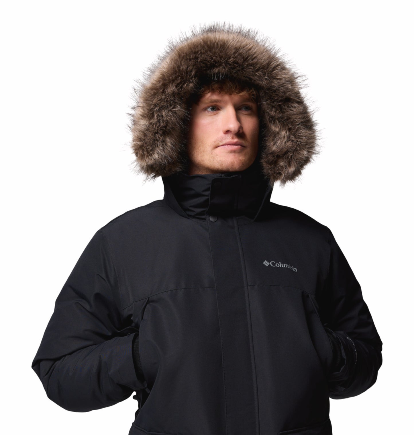 Columbia Men Black Omni-Heat Inifnity Cape Ridge Parka Hooded Down Jacket