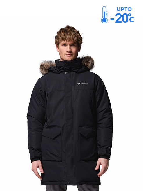 Columbia Men Black Omni-Heat Inifnity Cape Ridge Parka Hooded Down Jacket