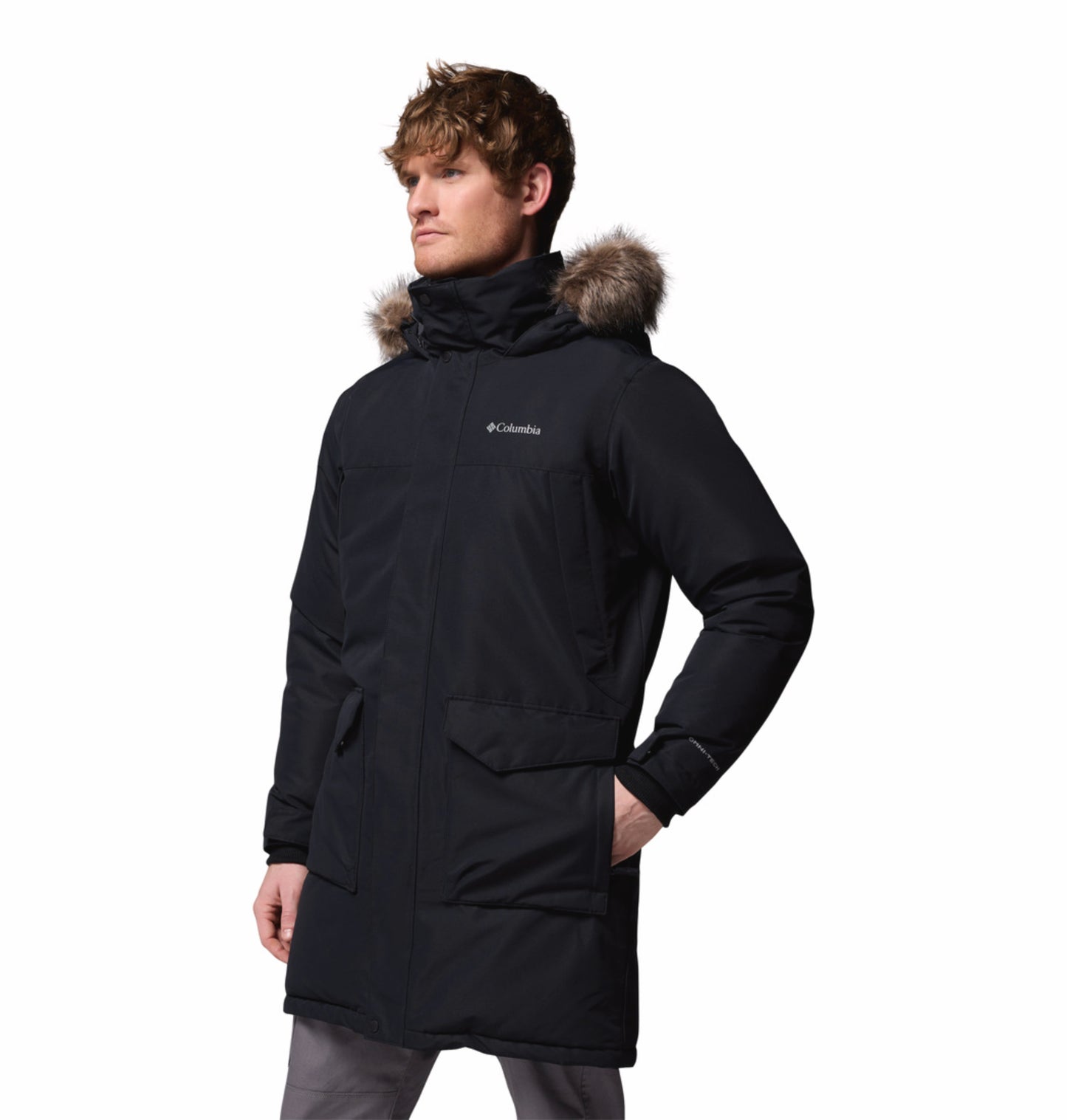 Columbia Men Black Omni-Heat Inifnity Cape Ridge Parka Hooded Down Jacket