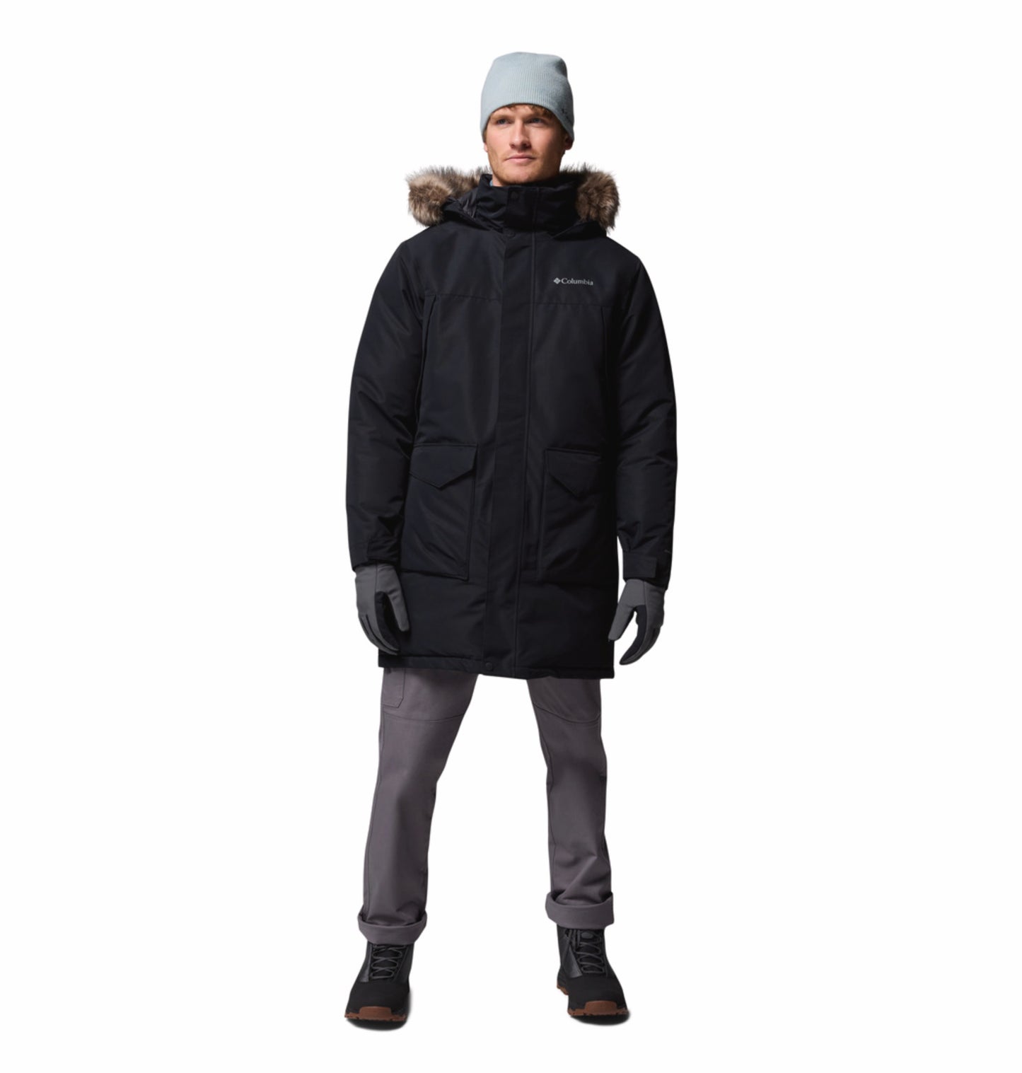 Columbia Men Black Omni-Heat Inifnity Cape Ridge Parka Hooded Down Jacket