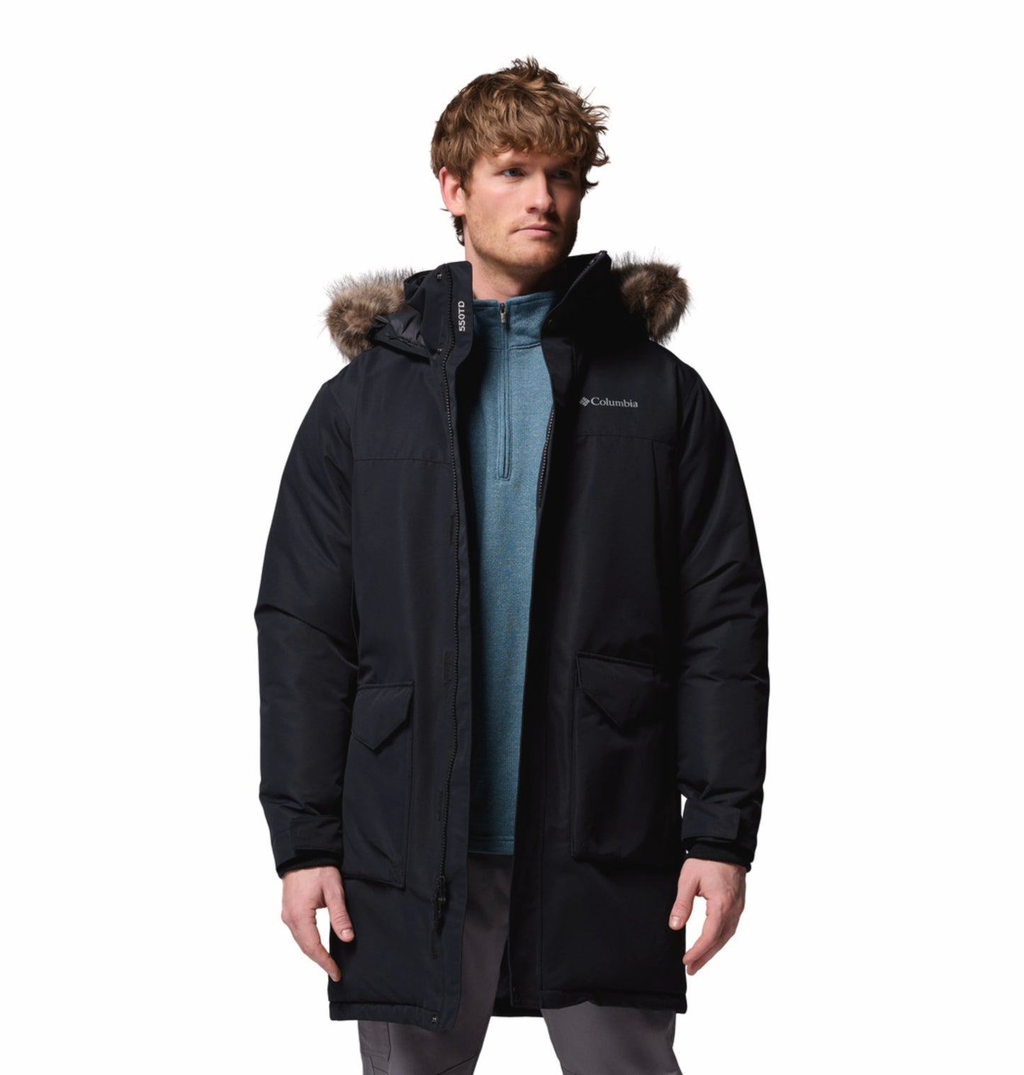 Columbia Men Black Omni-Heat Inifnity Cape Ridge Parka Hooded Down Jacket