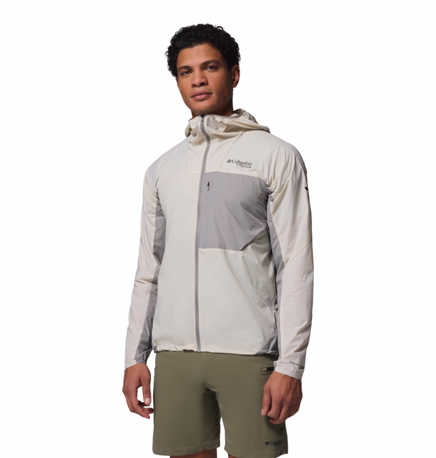 Columbia Men Beige Omni-Shade Khyex Pro Lightweight Windbreaker