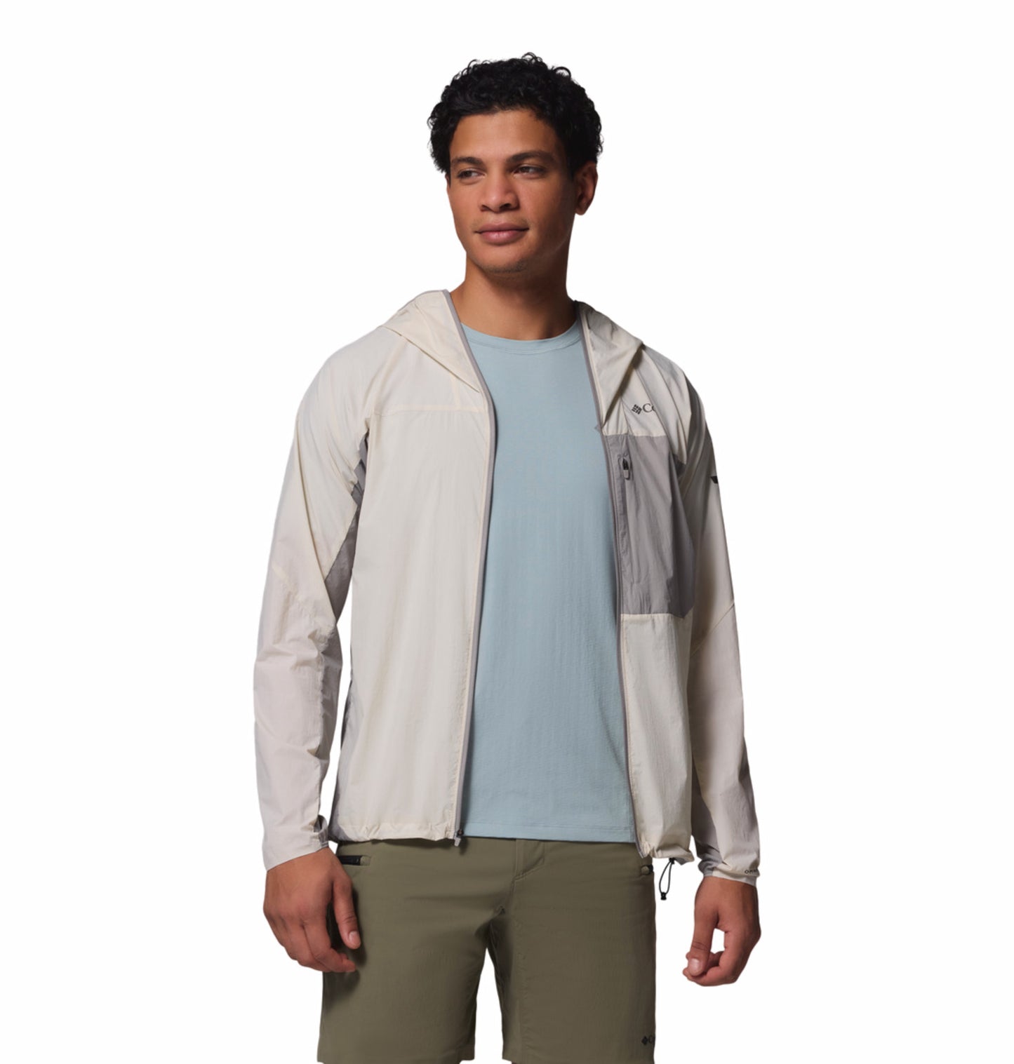 Columbia Men Beige Omni-Shade Khyex Pro Lightweight Windbreaker