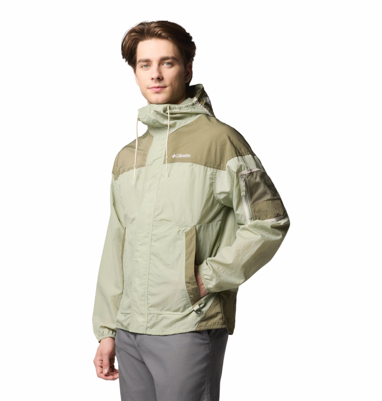Columbia Mens Green Omni-Shield Challenger II Wind and Water Resistant Jacket