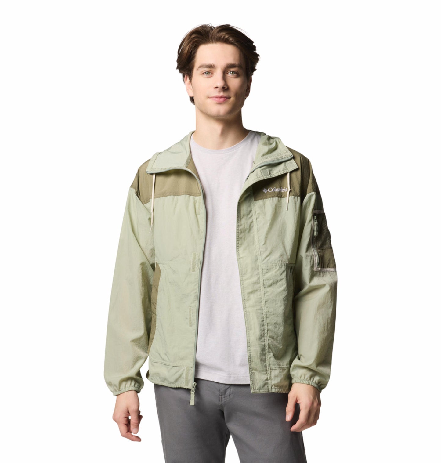 Columbia Mens Green Omni-Shield Challenger II Wind and Water Resistant Jacket