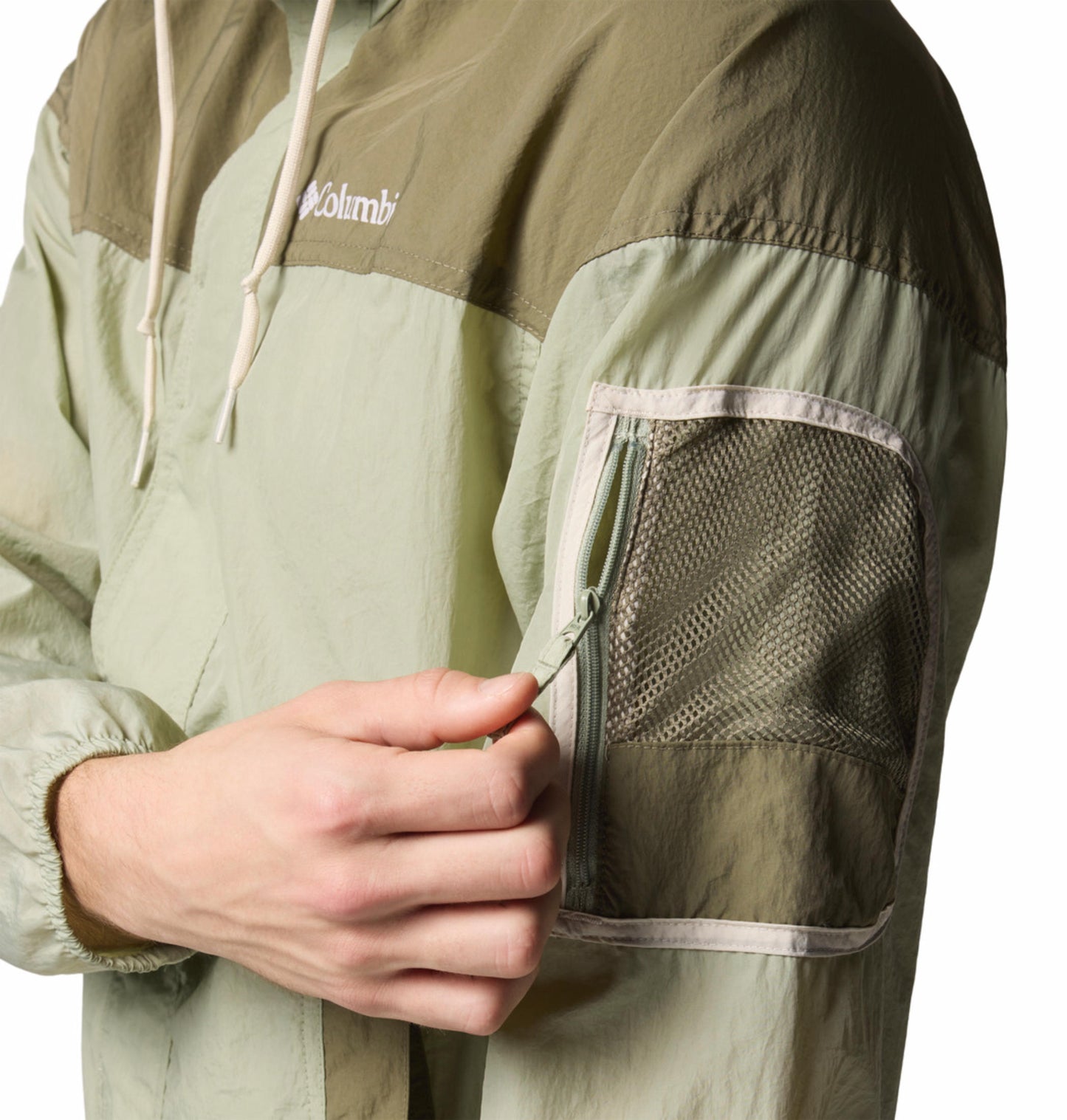Columbia Mens Green Omni-Shield Challenger II Wind and Water Resistant Jacket