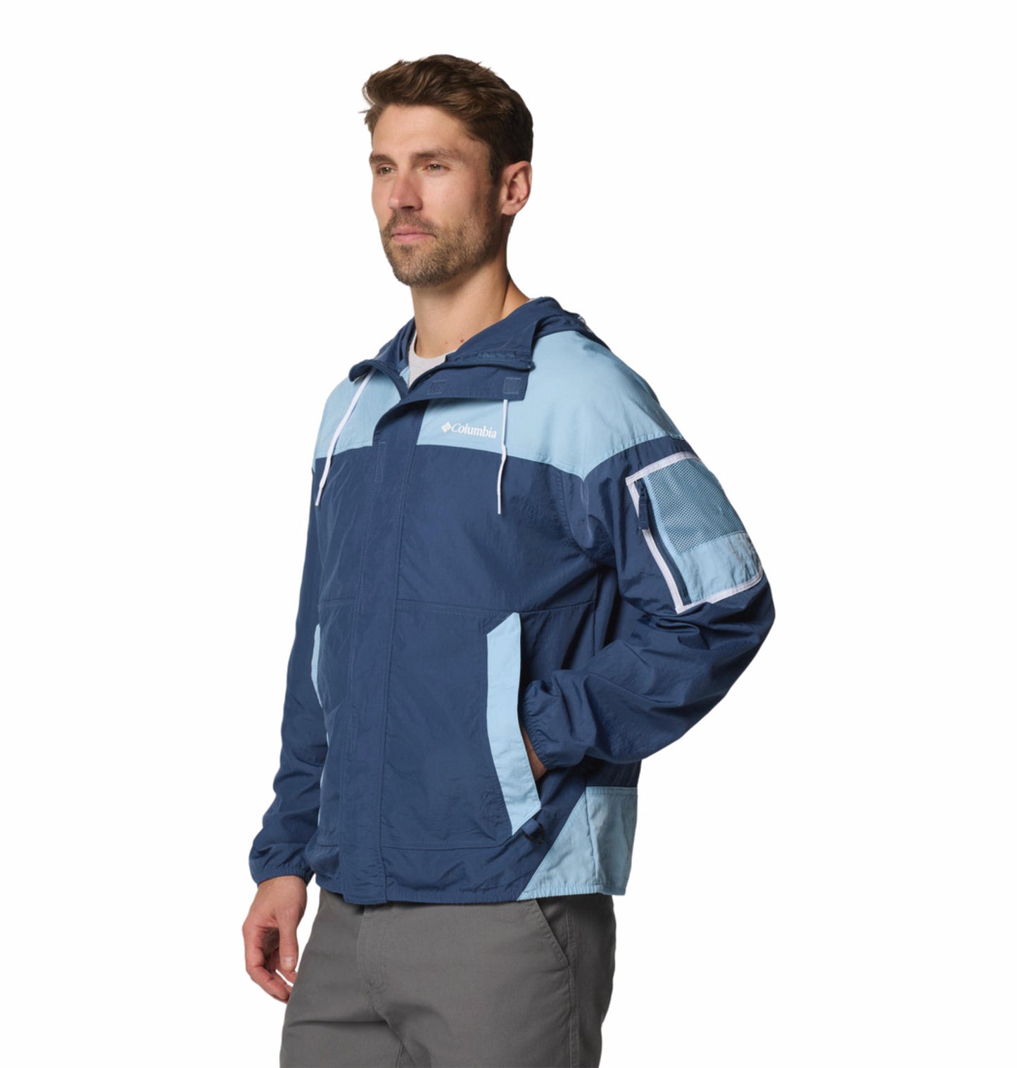 Columbia Mens Navy Blue Omni-Shield Challenger II Wind and Water Resistant Jacket
