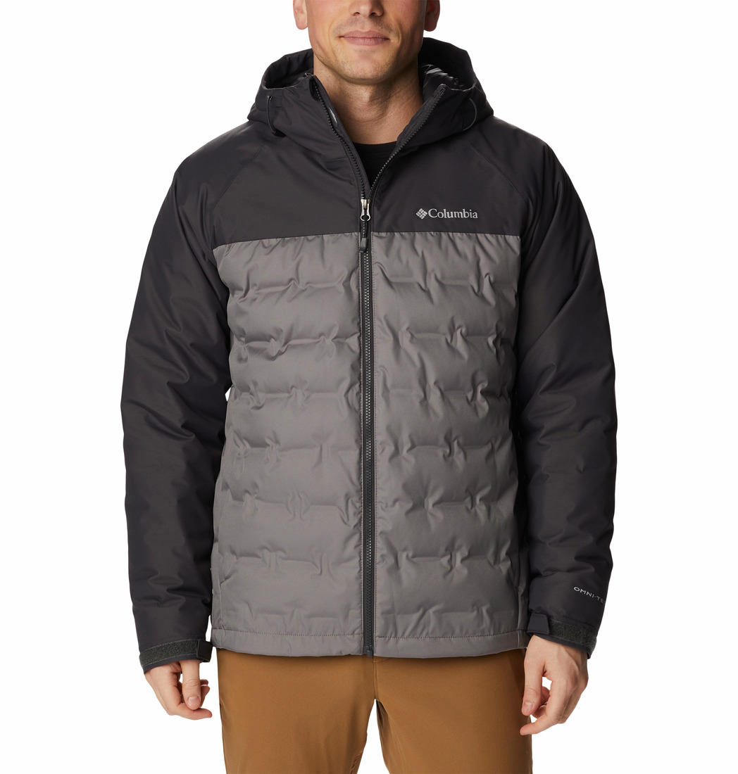 Columbia Men Grey Grand Trek II Down Hooded Jacket