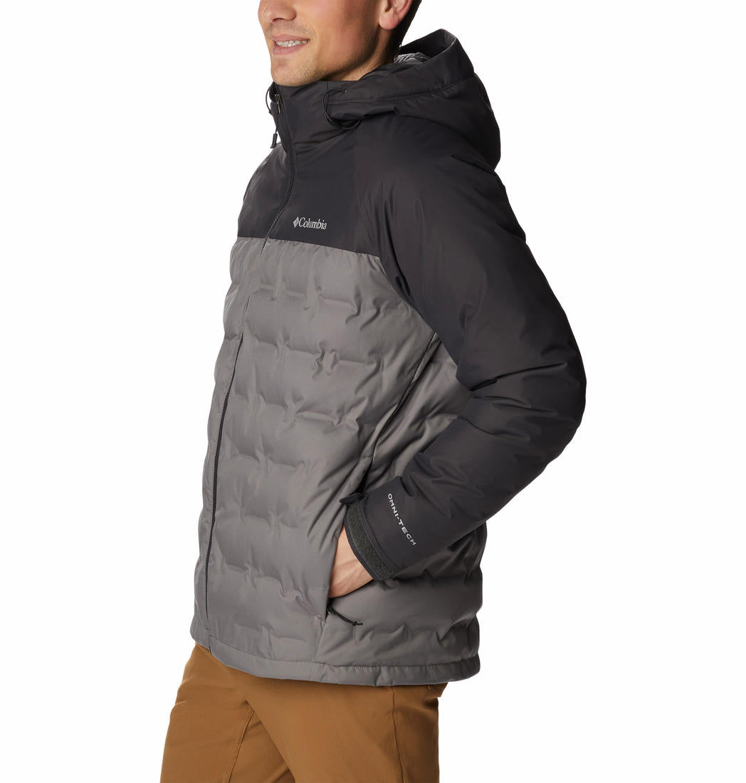Columbia Men Grey Grand Trek II Down Hooded Jacket