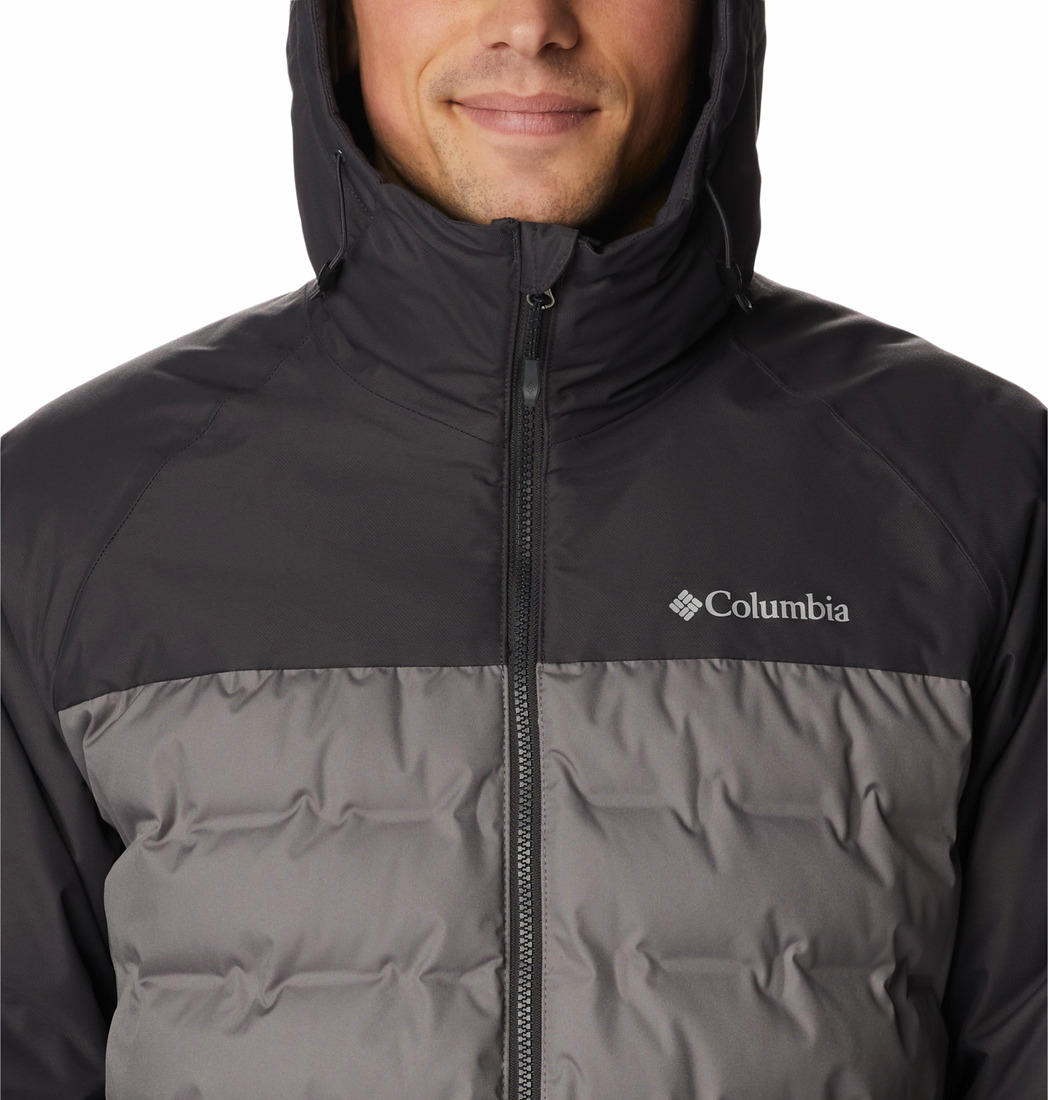 Columbia Men Grey Grand Trek II Down Hooded Jacket