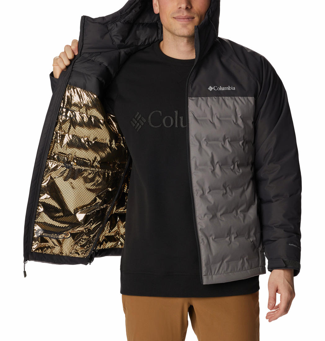 Columbia Men Grey Grand Trek II Down Hooded Jacket