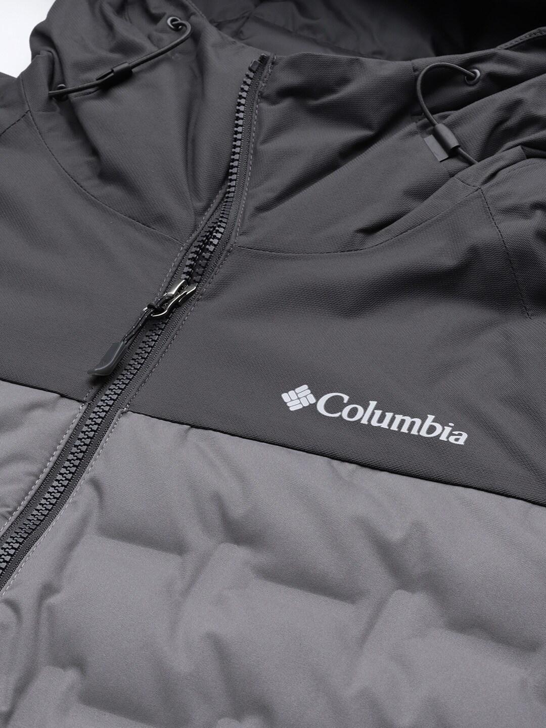 Columbia Men Grey Grand Trek II Down Hooded Jacket