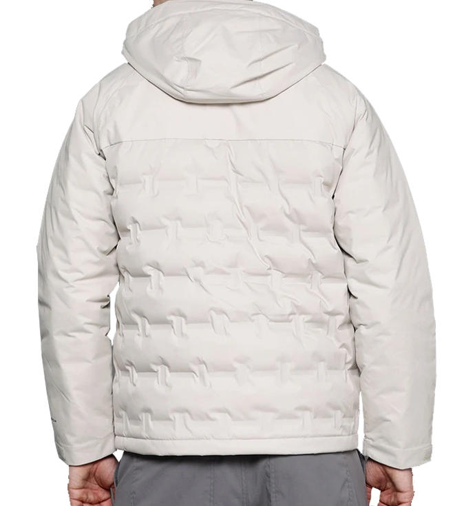 A Men Wearing Columbia Men Brown Grand Trek II Down Hooded Jacket